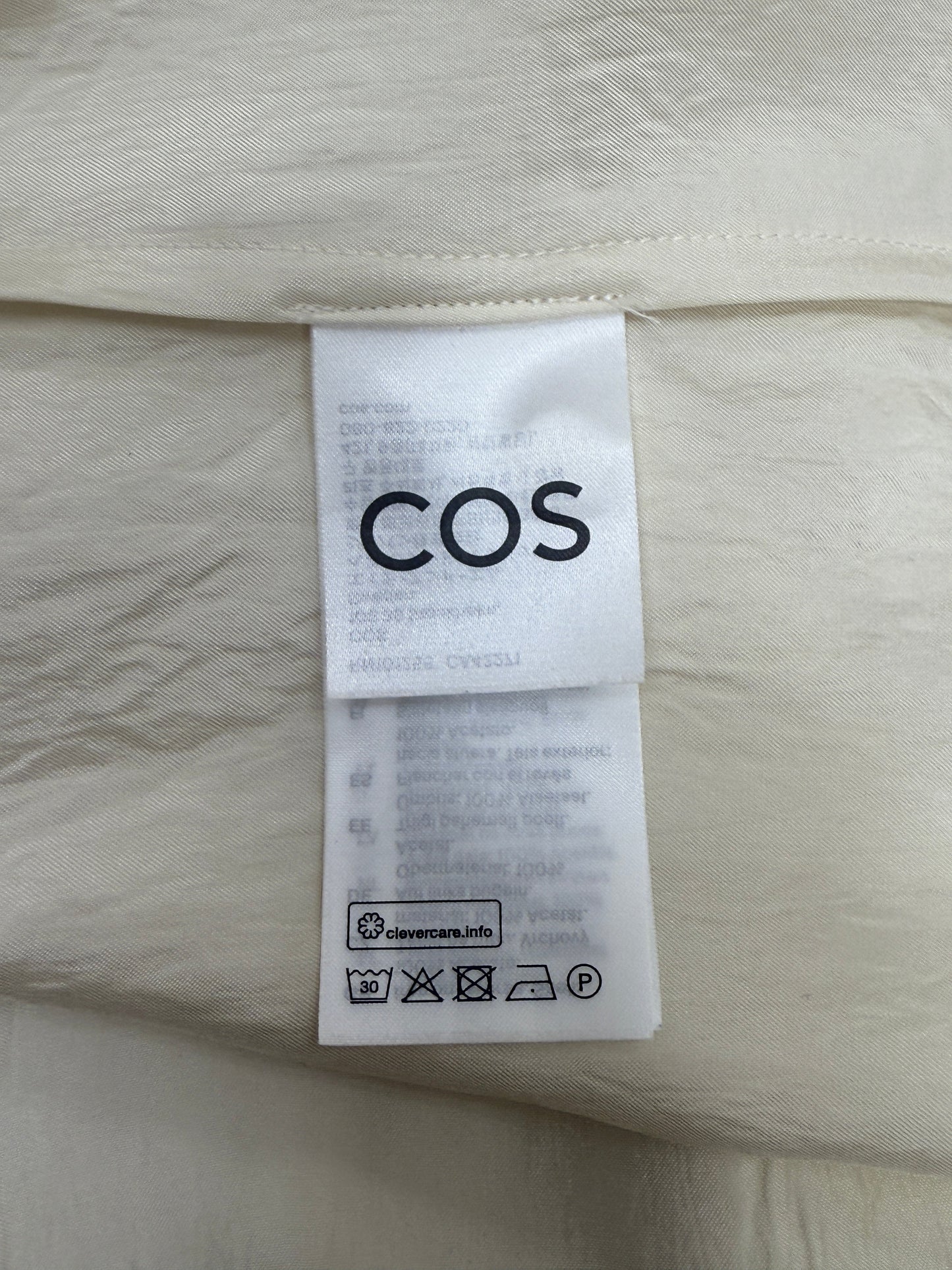 GREENIES COS Beige Satin Stand Collar Blouse