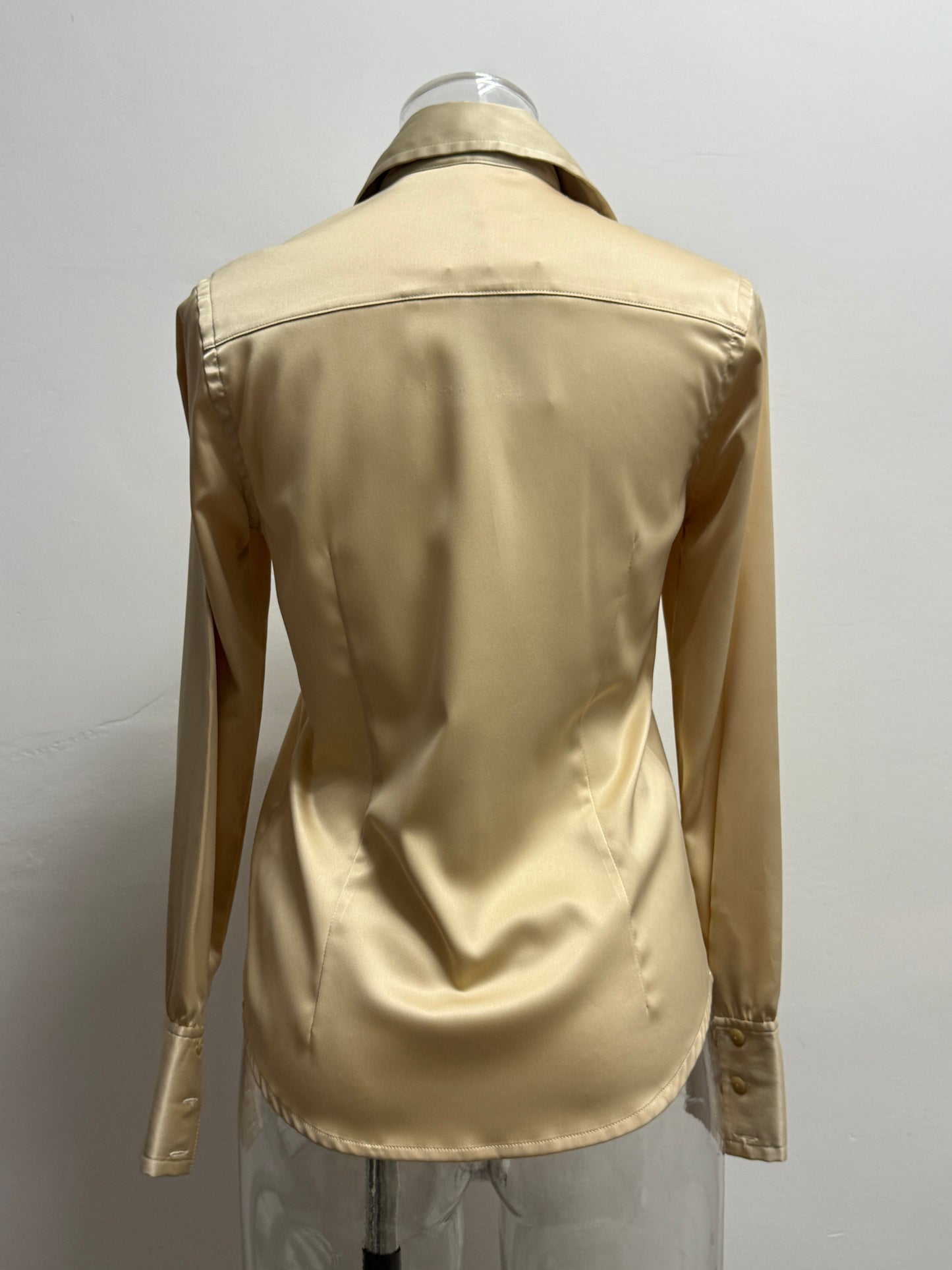 GREENIES Moiselle Gold Satin Pleated Front Shirt