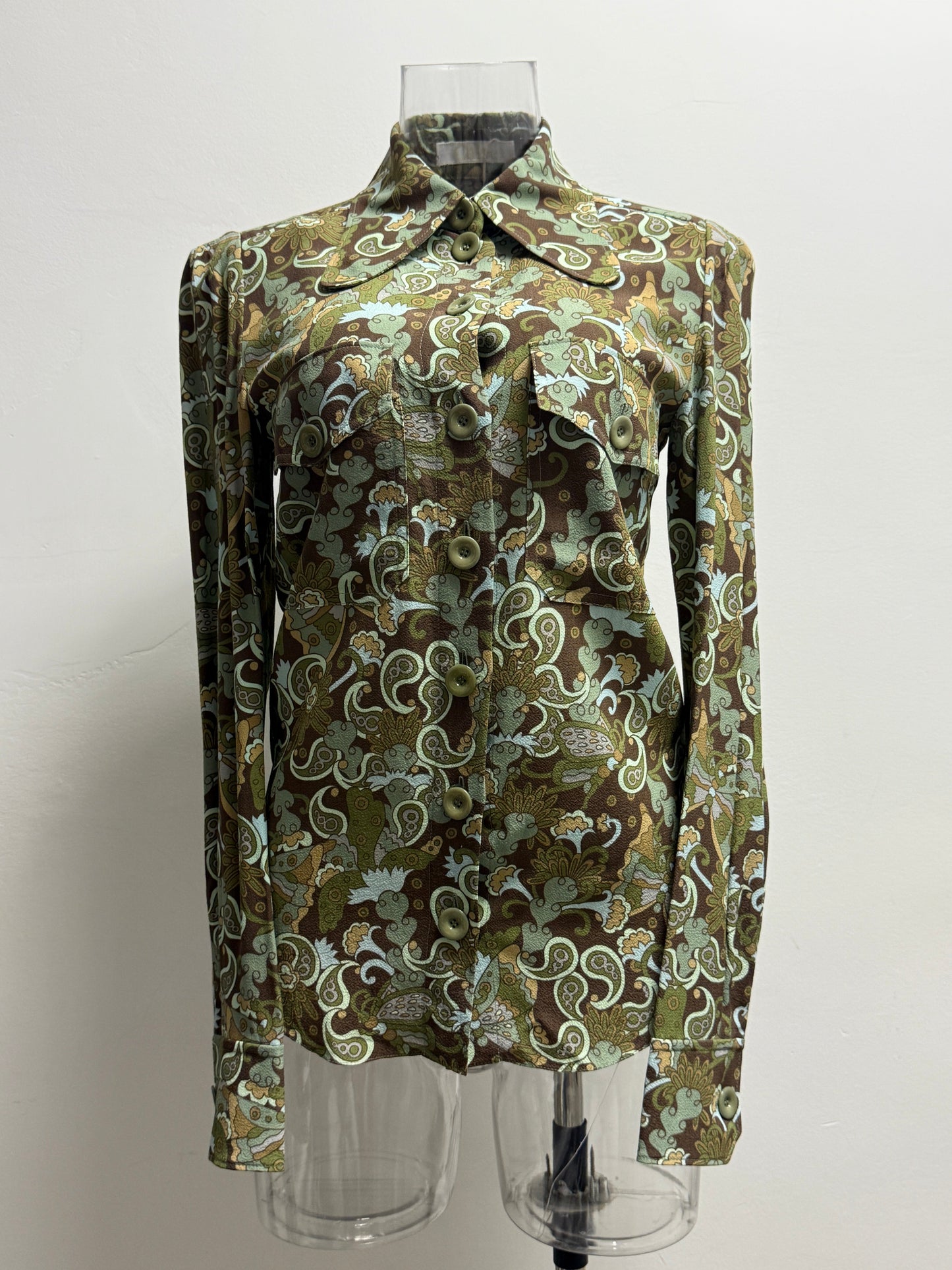 GREENIES Chloé Multicolor Brown Paisley Print Blouse