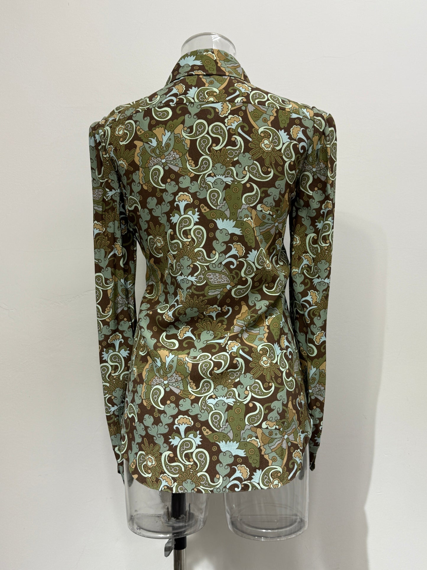 GREENIES Chloé Multicolor Brown Paisley Print Blouse