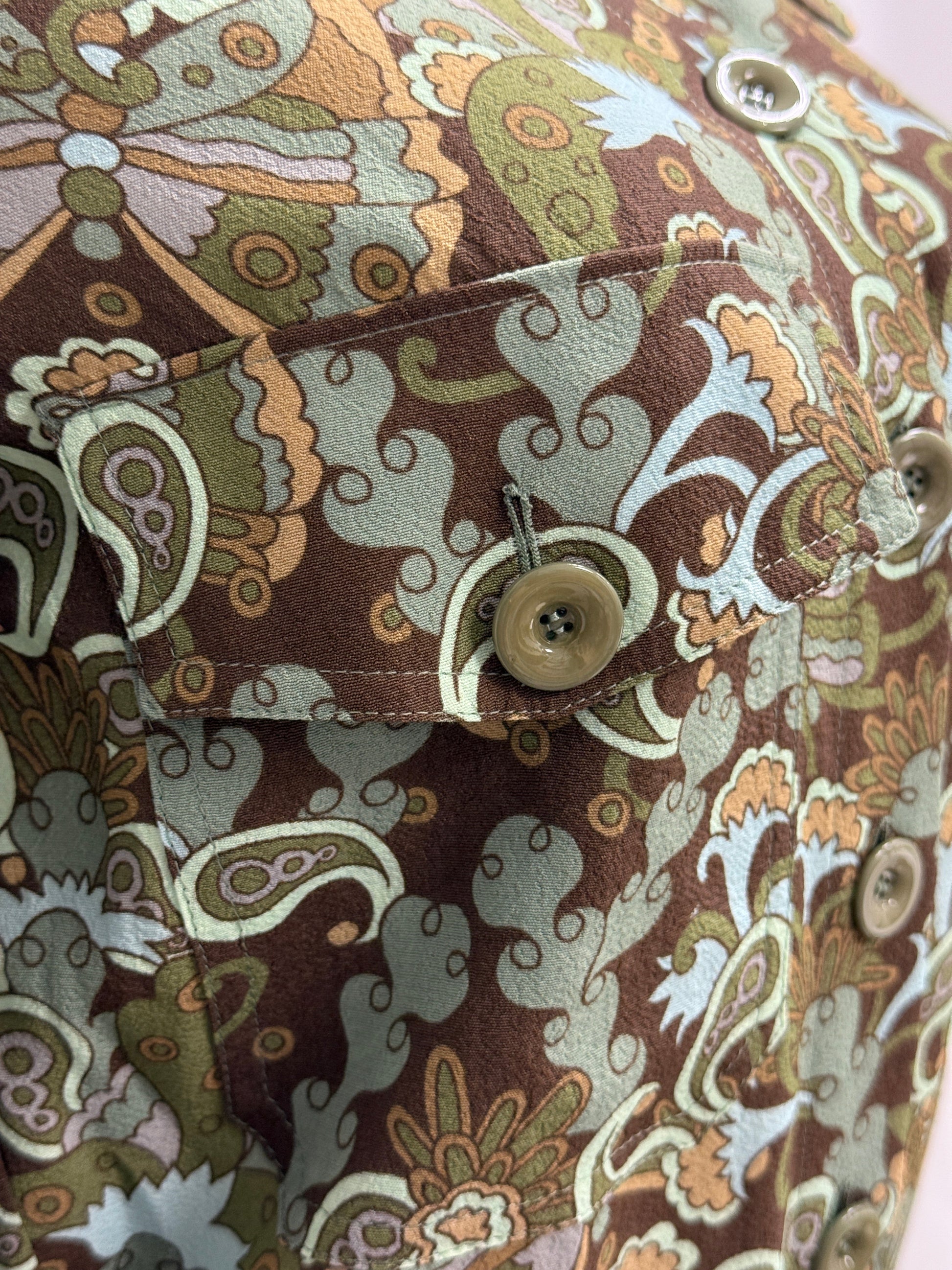 GREENIES Chloé Multicolor Brown Paisley Print Blouse