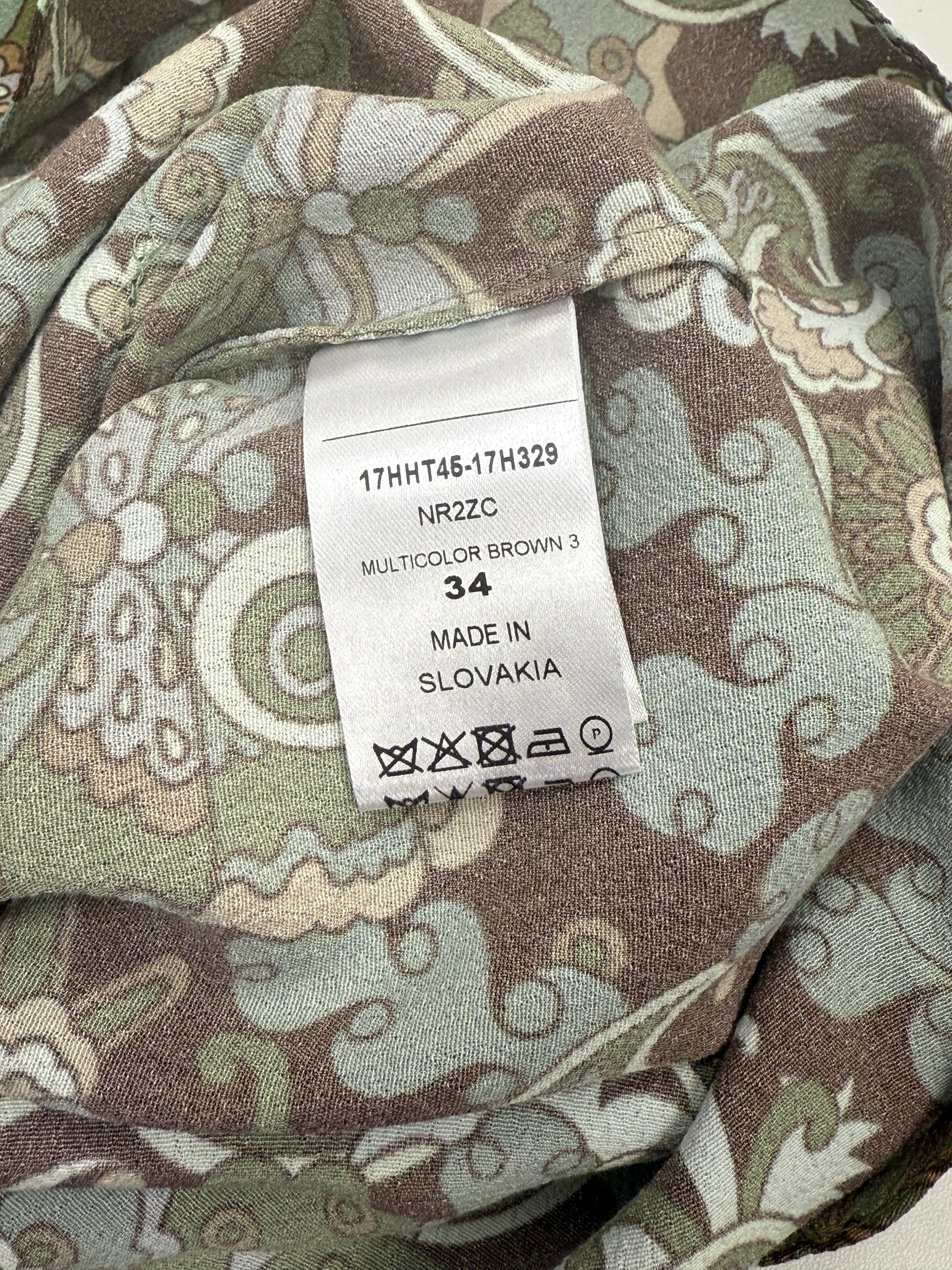 GREENIES Chloé Multicolor Brown Paisley Print Blouse