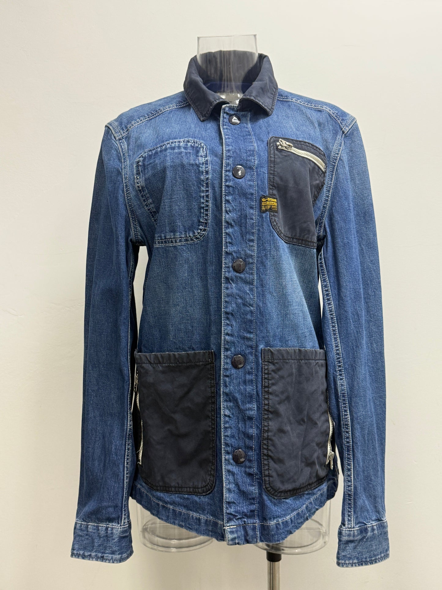 GREENIES G-Star RAW Blue Denim Jacket with Contrast Pockets