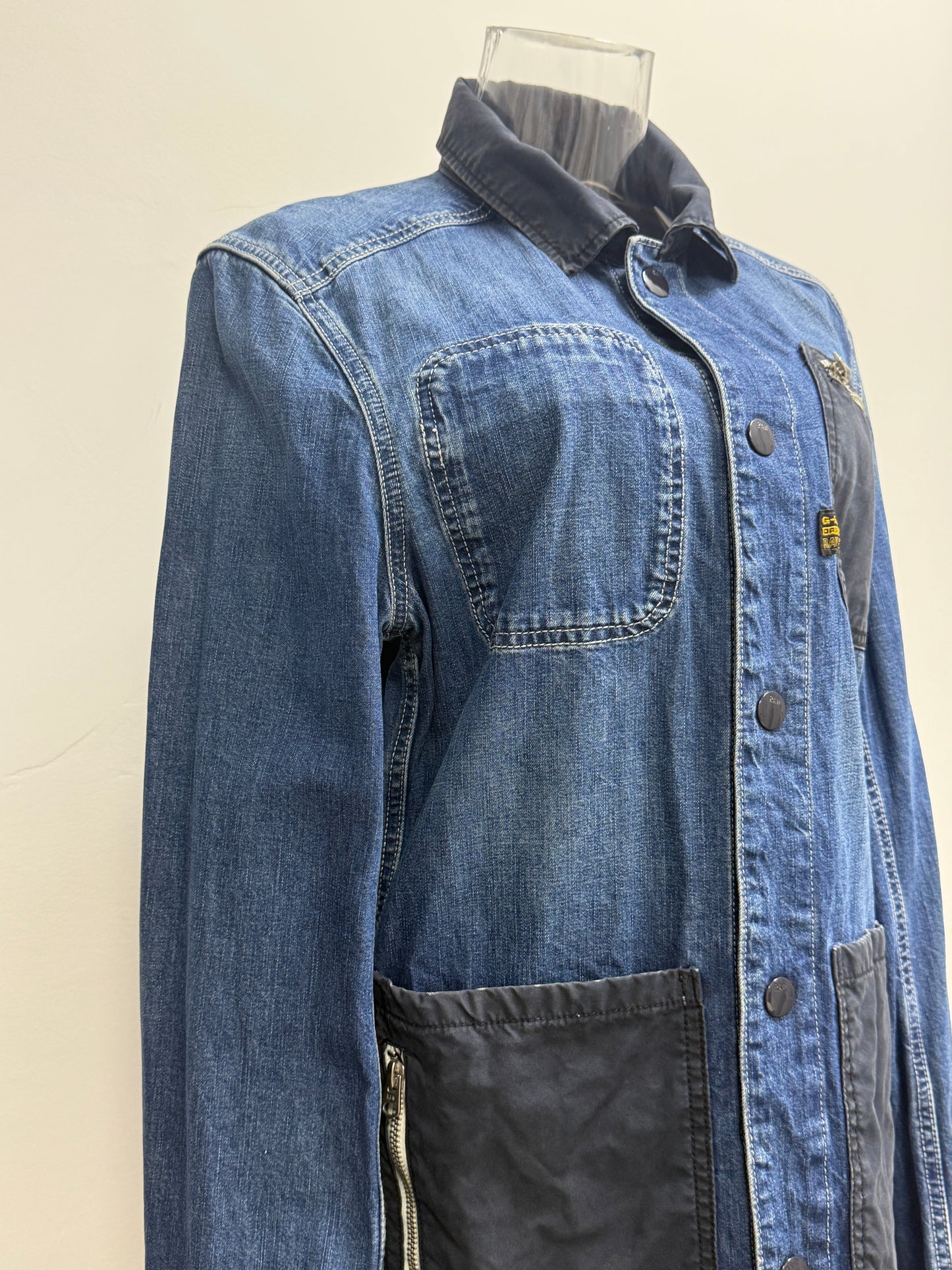 GREENIES G-Star RAW Blue Denim Jacket with Contrast Pockets