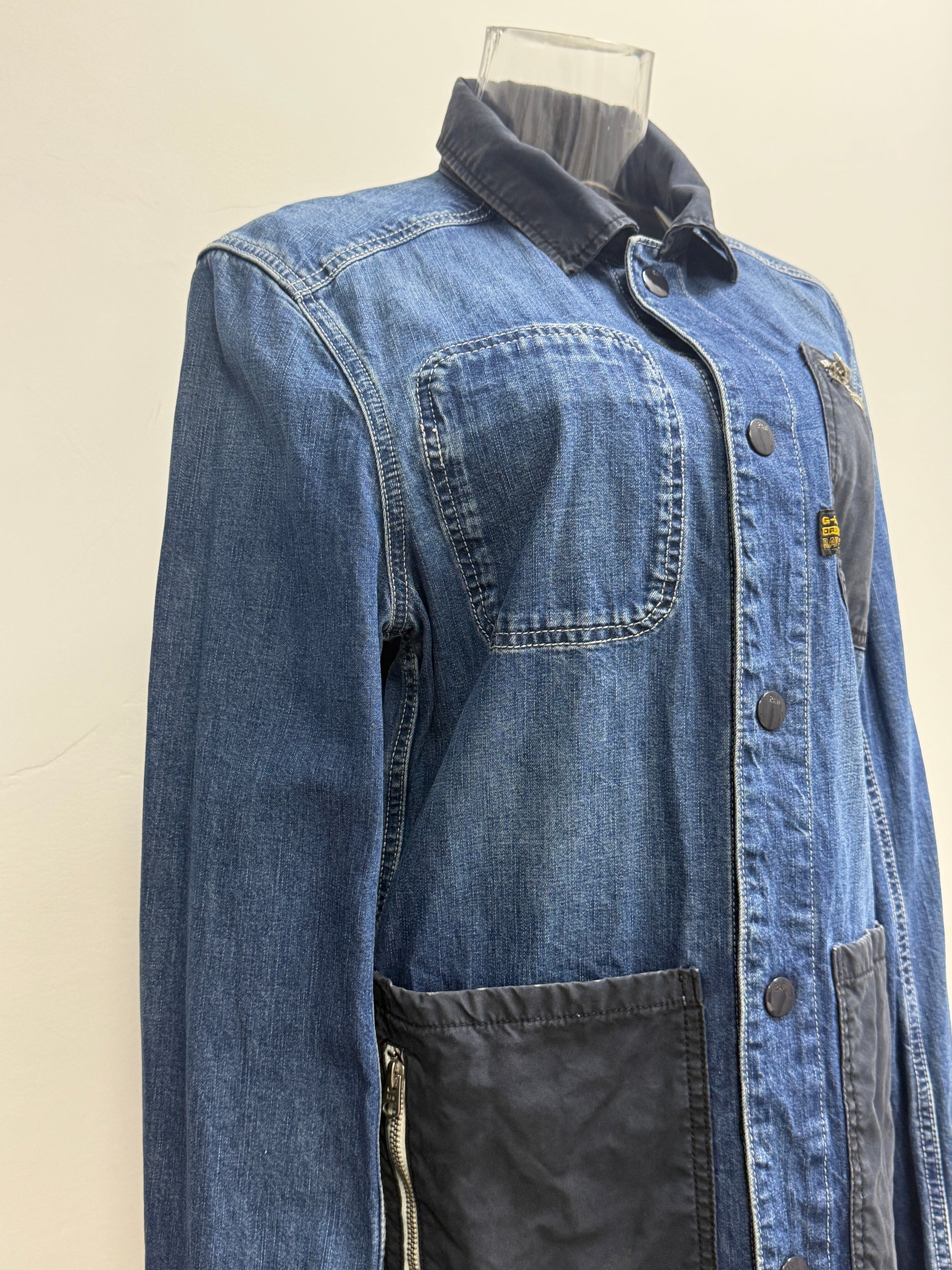 GREENIES G-Star RAW Blue Denim Jacket with Contrast Pockets