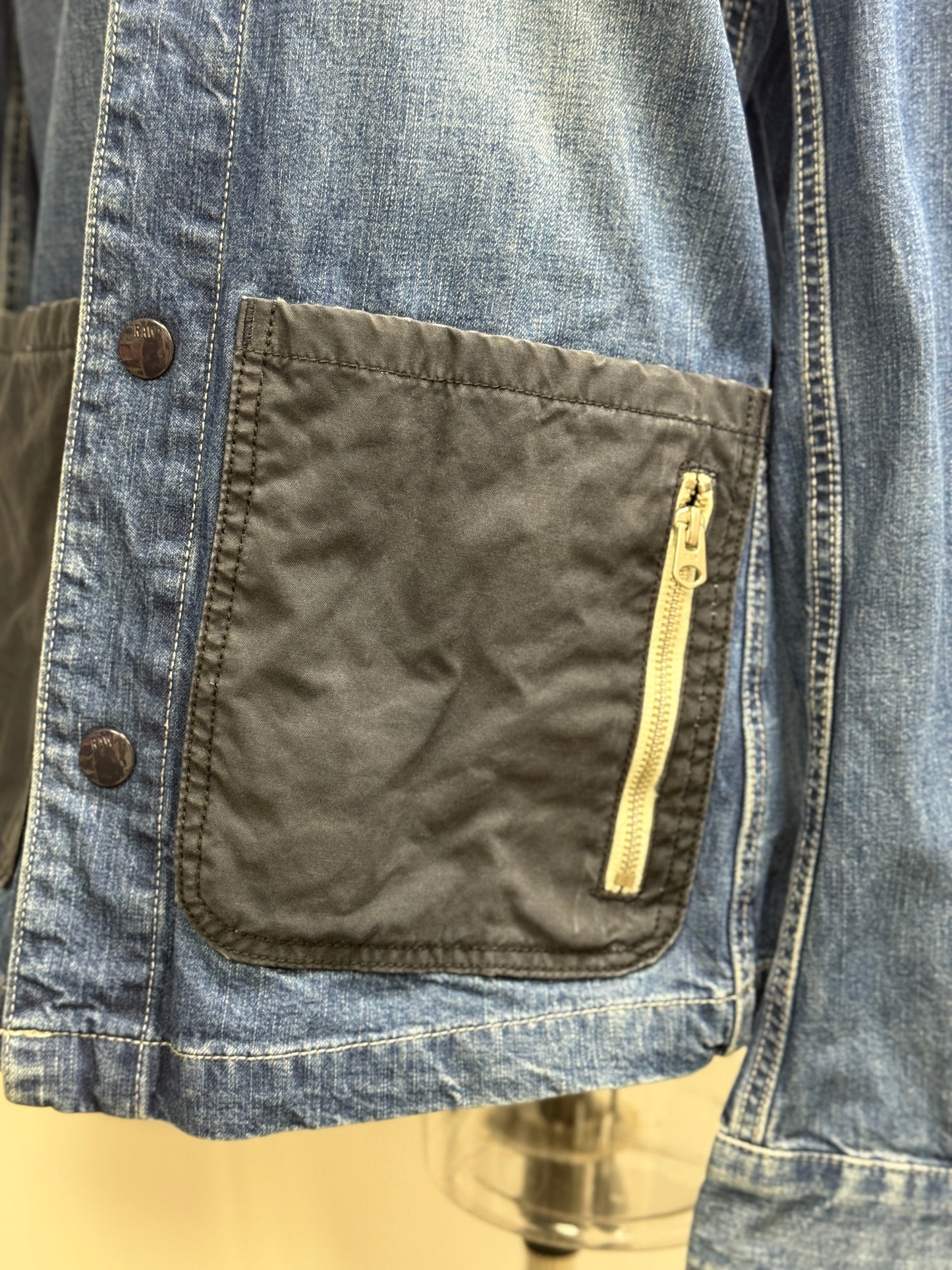 GREENIES G-Star RAW Blue Denim Jacket with Contrast Pockets