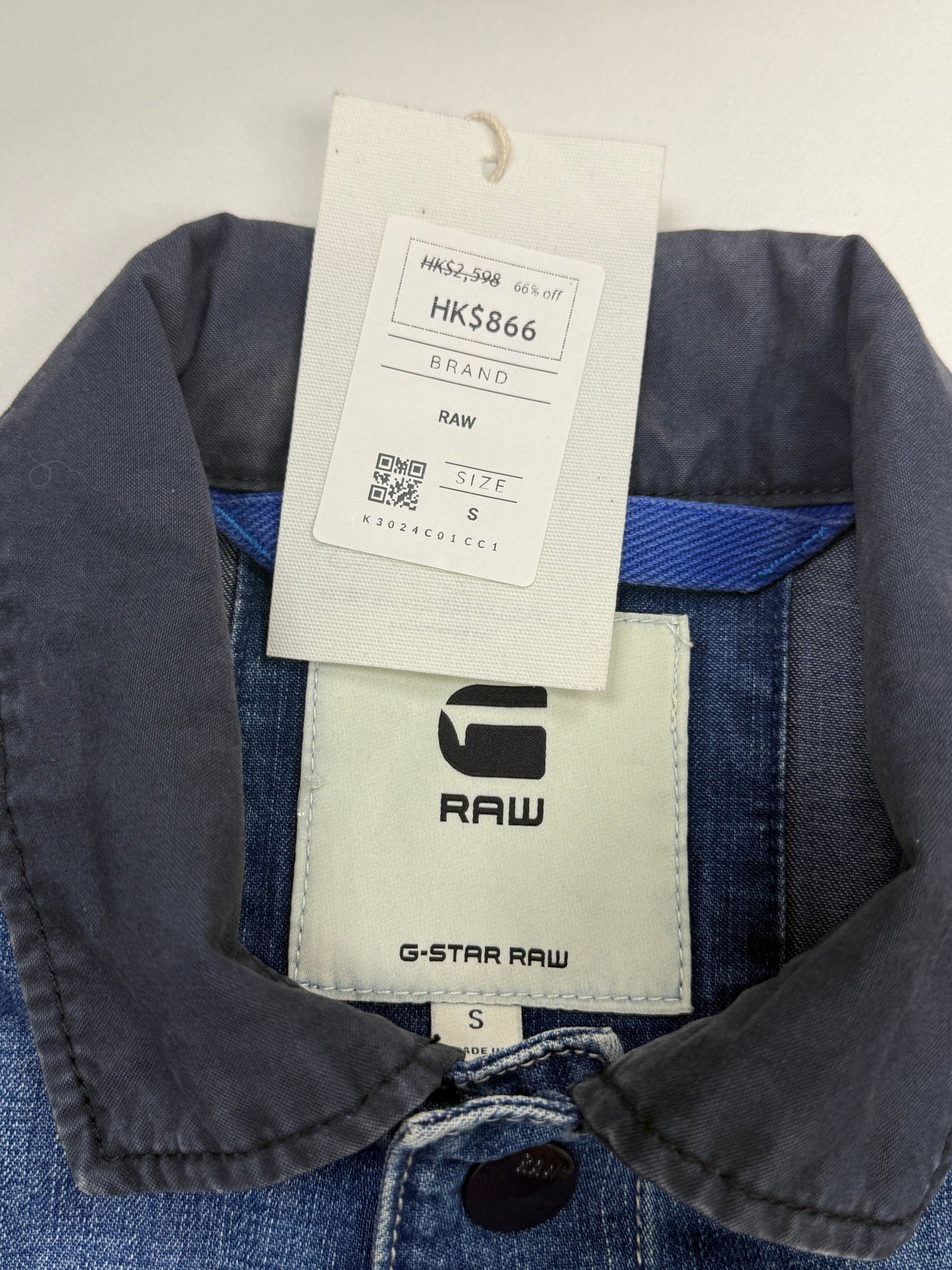GREENIES G-Star RAW Blue Denim Jacket with Contrast Pockets