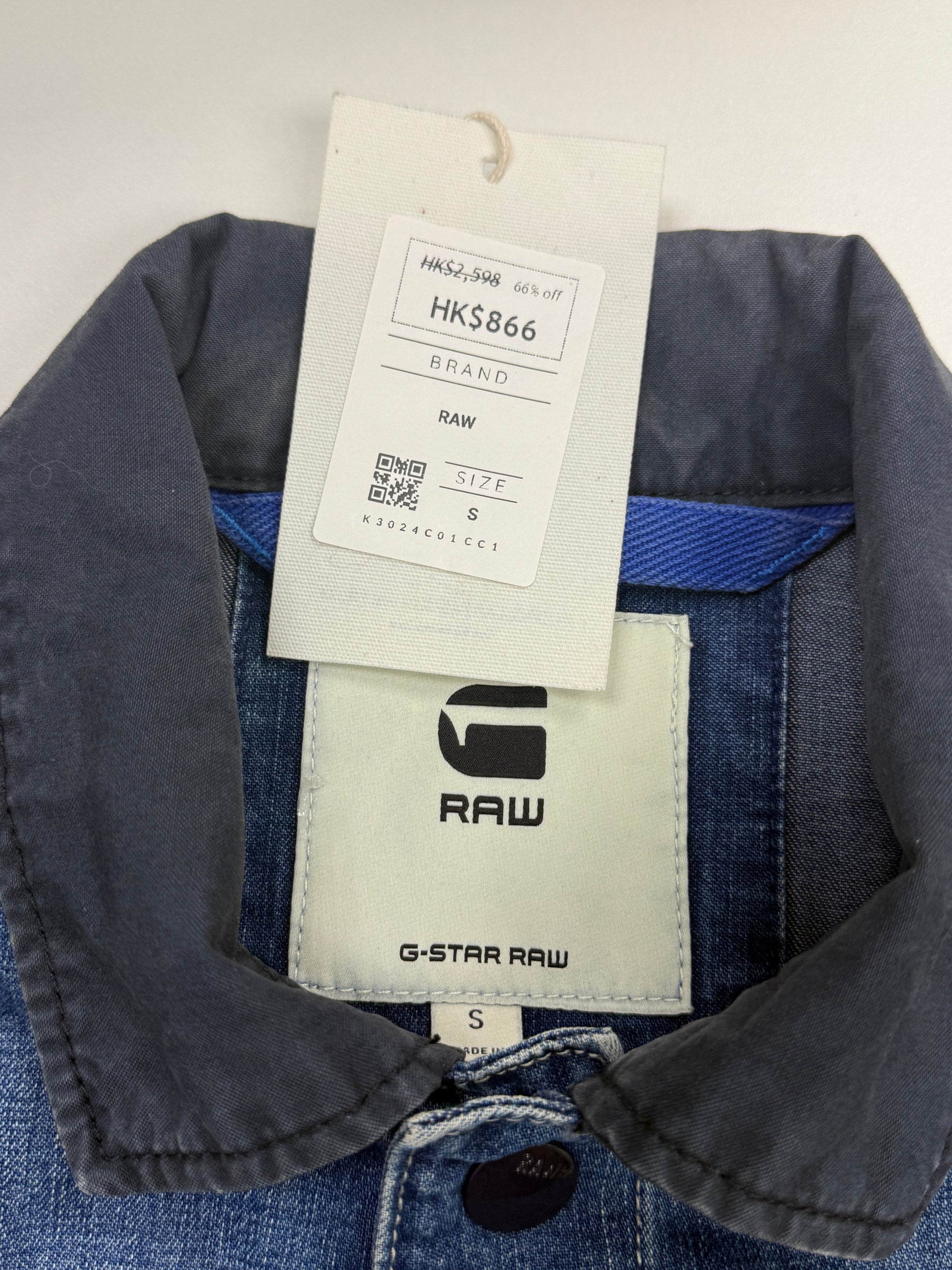 GREENIES G-Star RAW Blue Denim Jacket with Contrast Pockets
