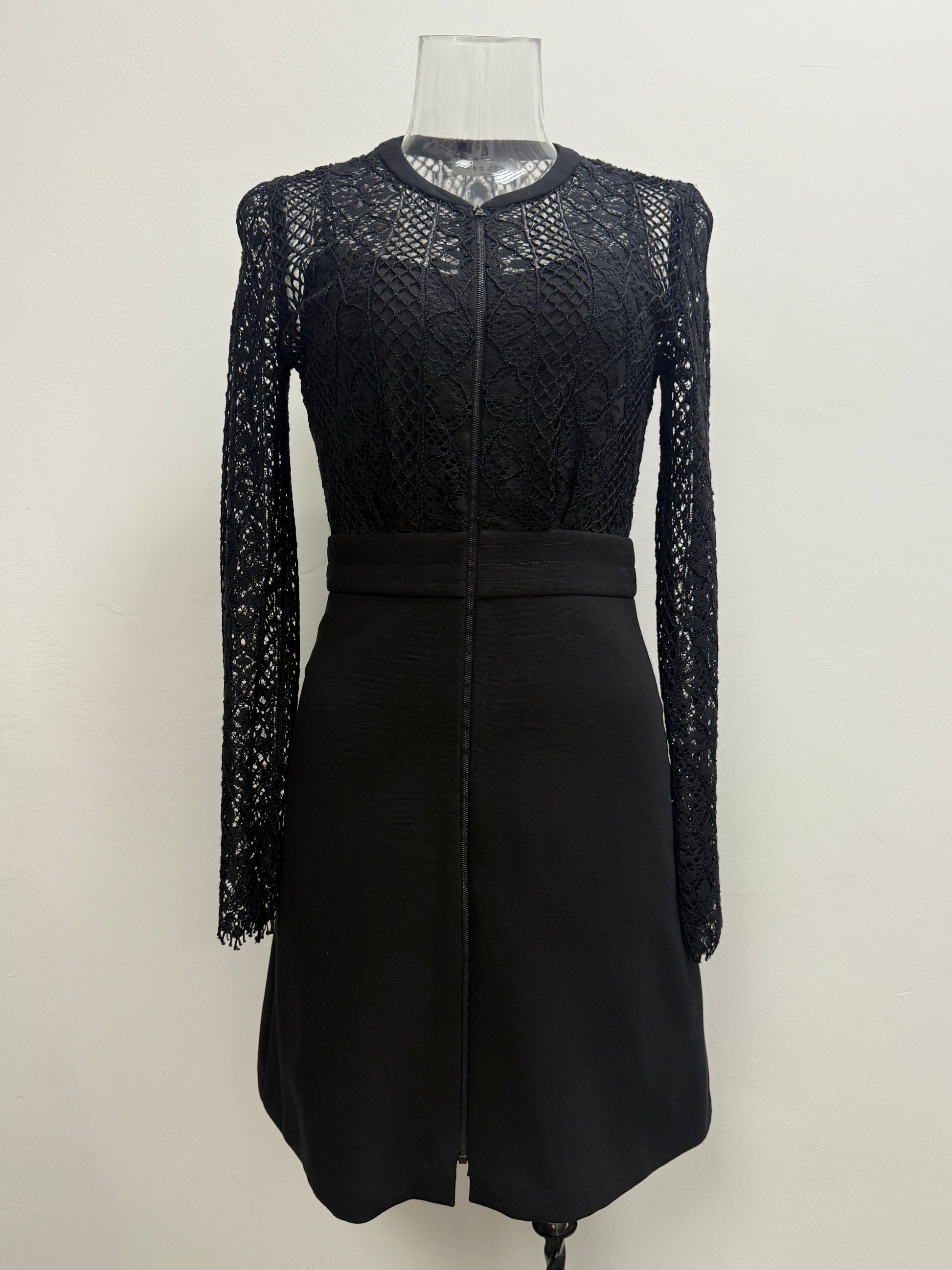 GREENIES Sandro Black Lace Long Sleeve Dress