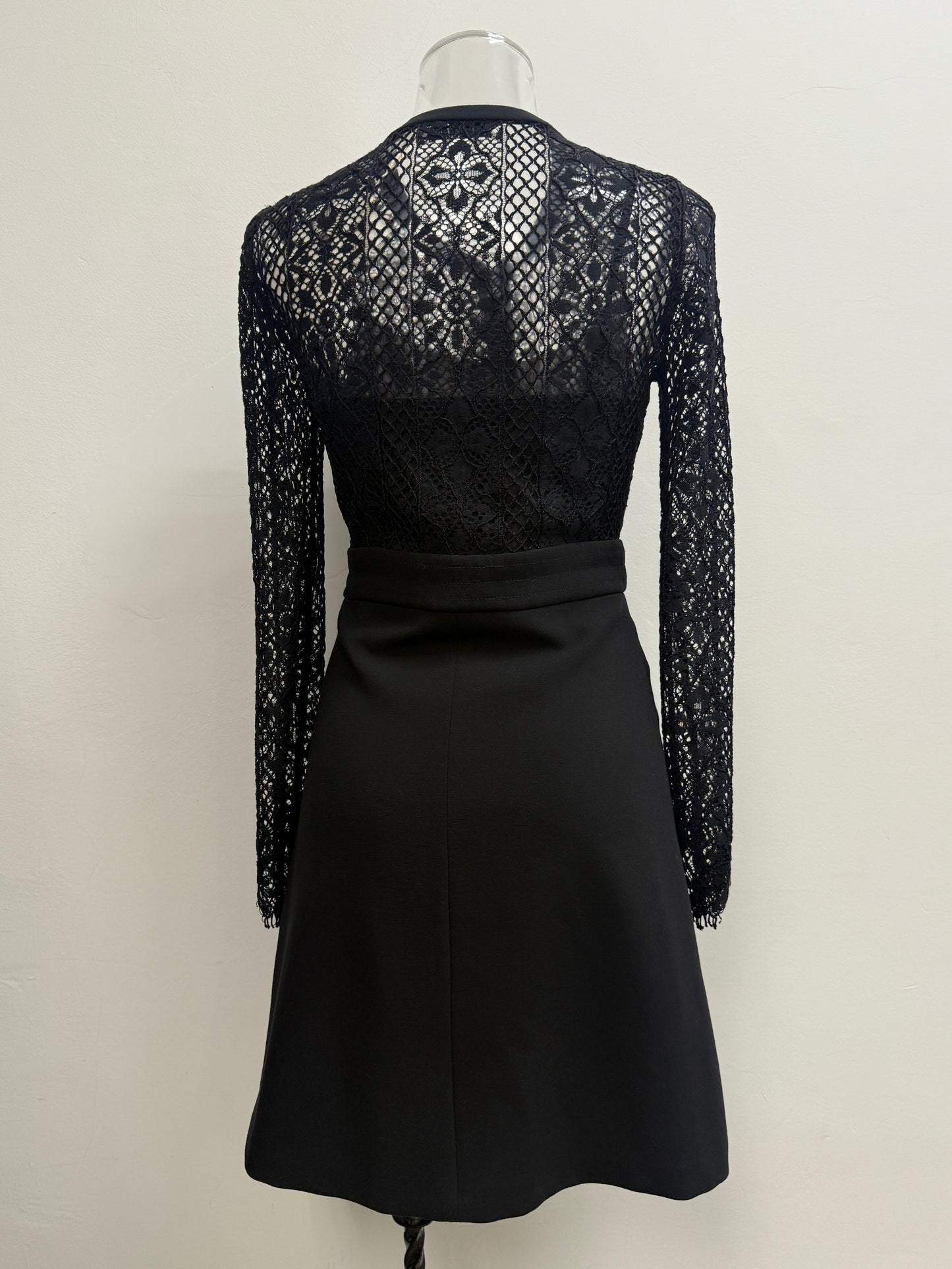 GREENIES Sandro Black Lace Long Sleeve Dress