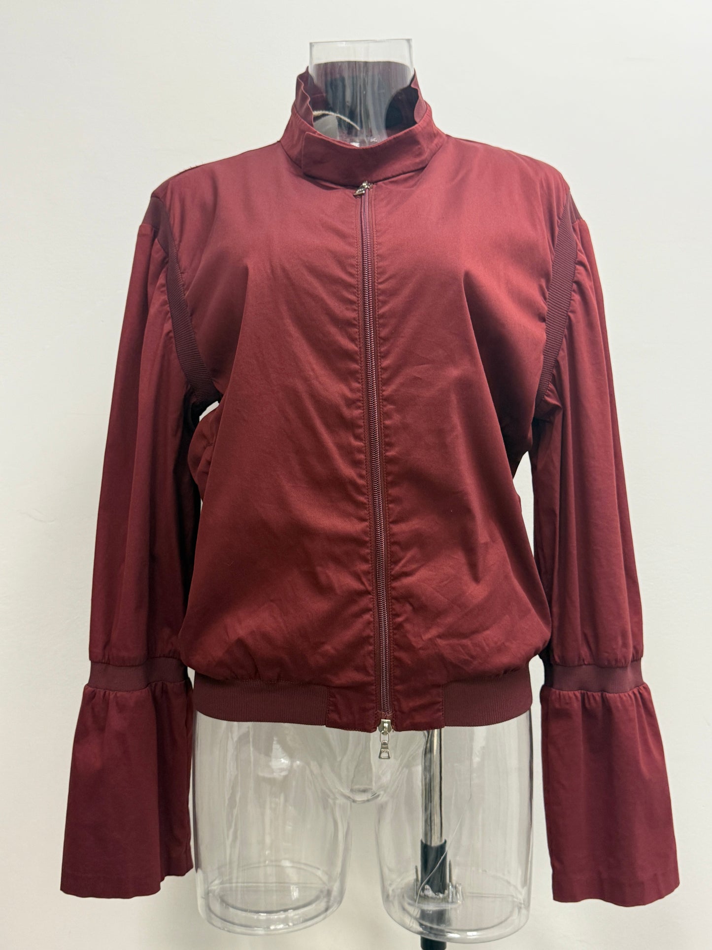 GREENIES Prada Red Zip Jacket with Flared Cuffs