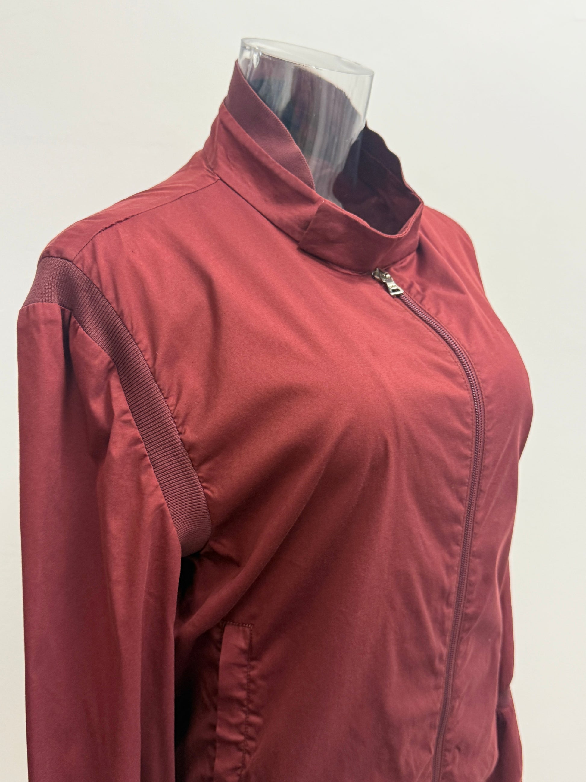 GREENIES Prada Red Zip Jacket with Flared Cuffs