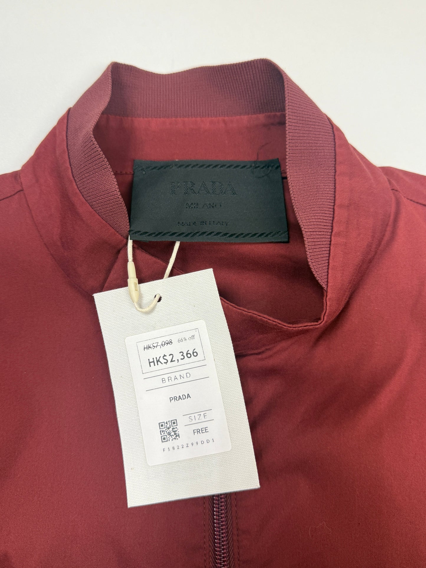 GREENIES Prada Red Zip Jacket with Flared Cuffs