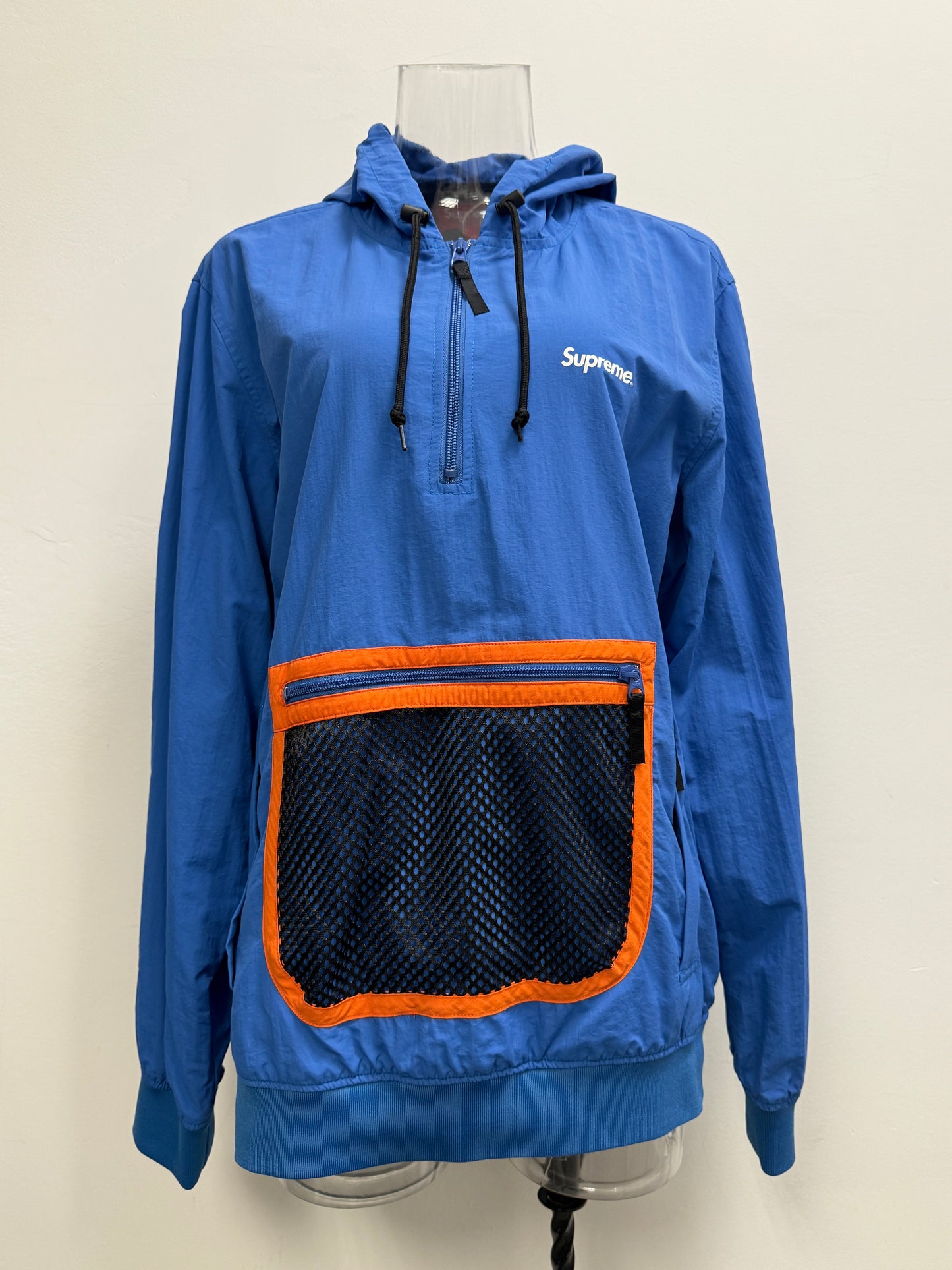 GREENIES Supreme Blue Hooded Anorak Mesh Pocket