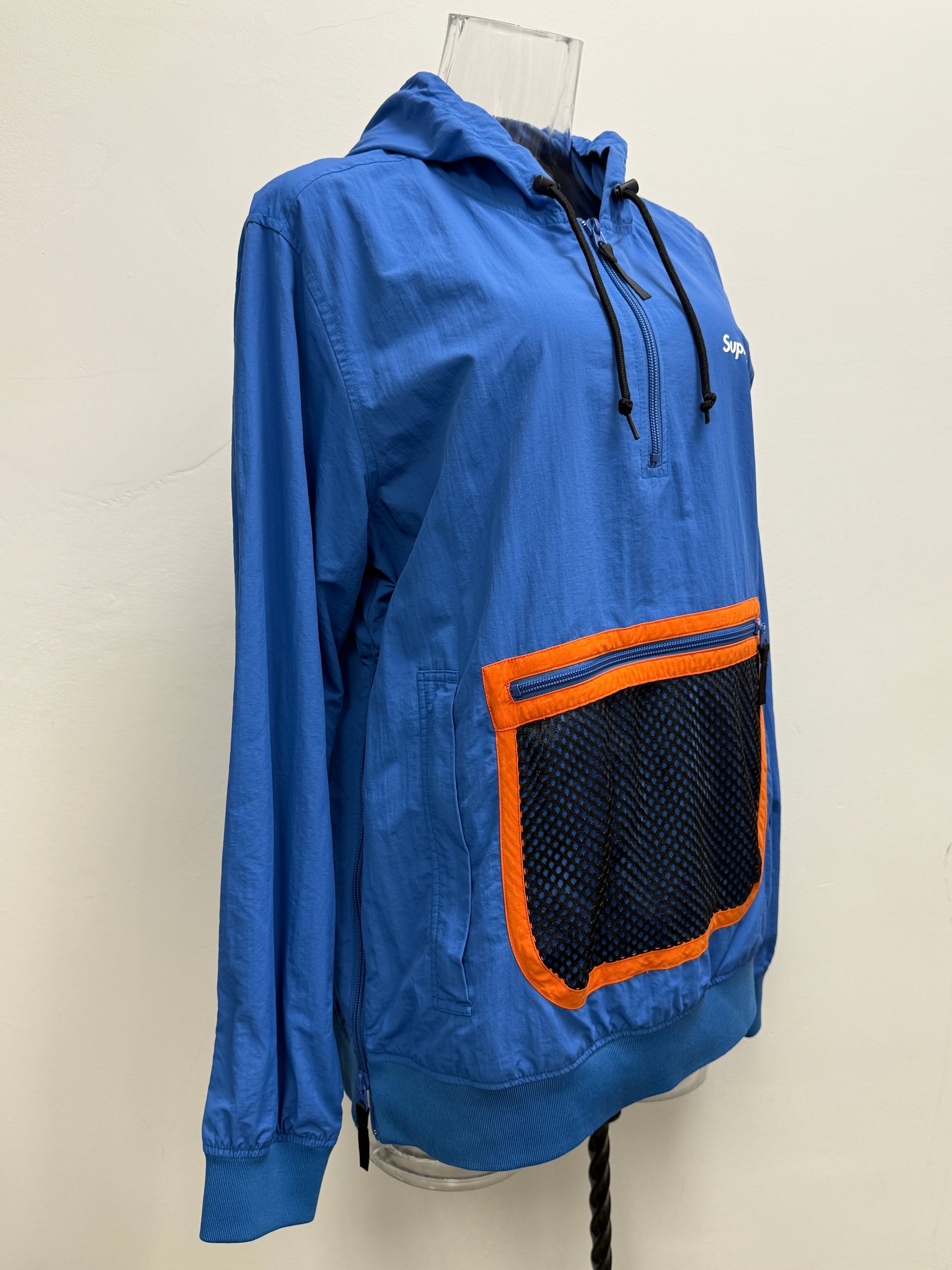 GREENIES Supreme Blue Hooded Anorak Mesh Pocket