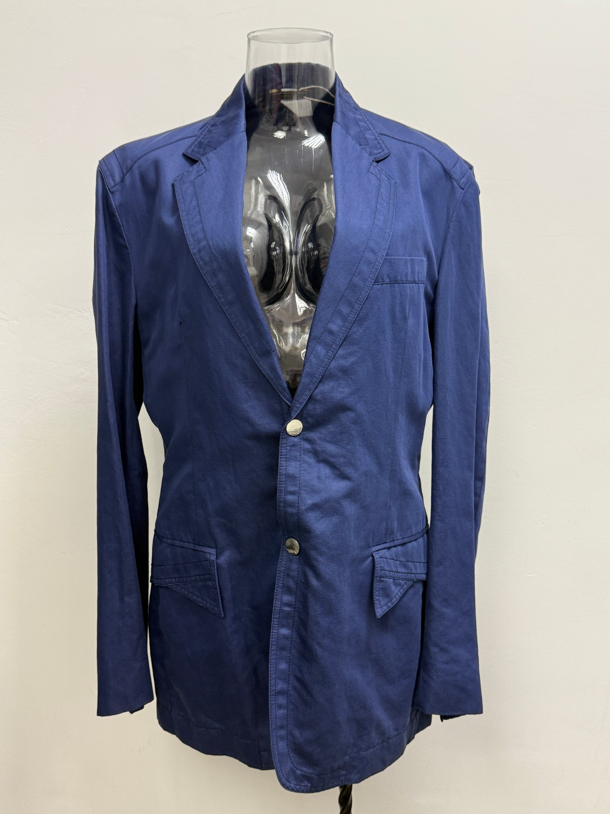 GREENIES Gianni Versace Blue Tailored Single-Button Blazer