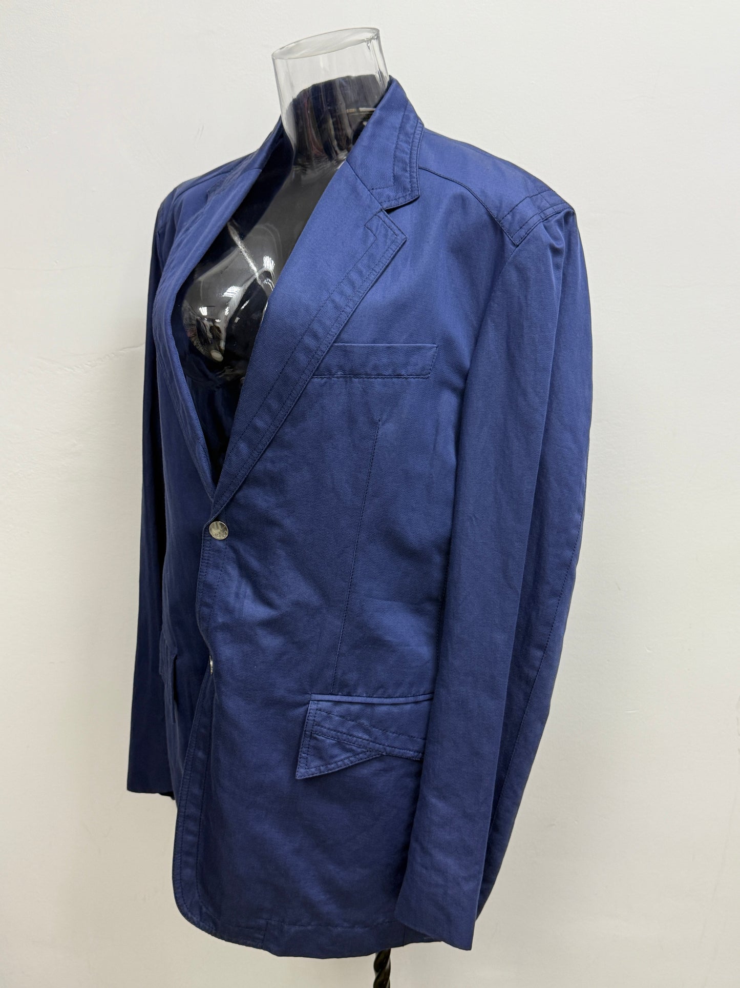 GREENIES Gianni Versace Blue Tailored Single-Button Blazer