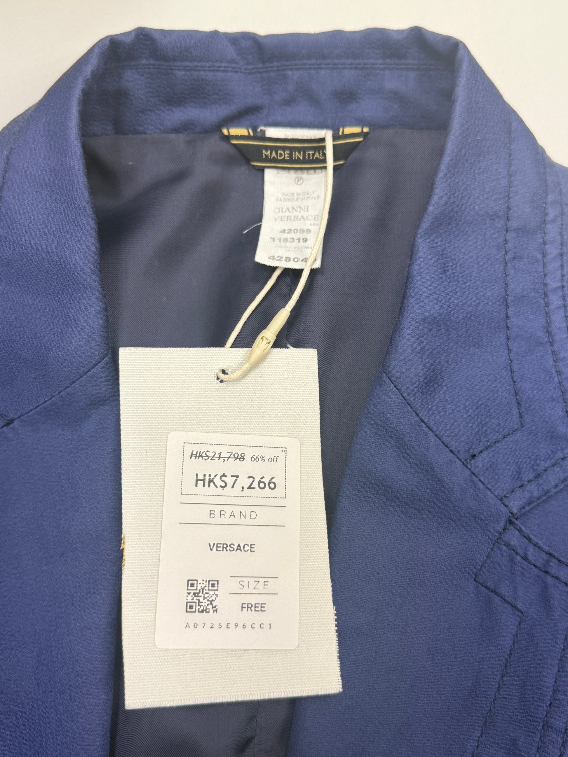 GREENIES Gianni Versace Blue Tailored Single-Button Blazer