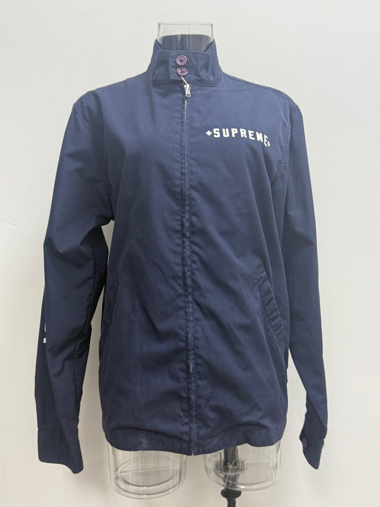 GREENIES Supreme Navy Zip-Up Graphic Work Jacket