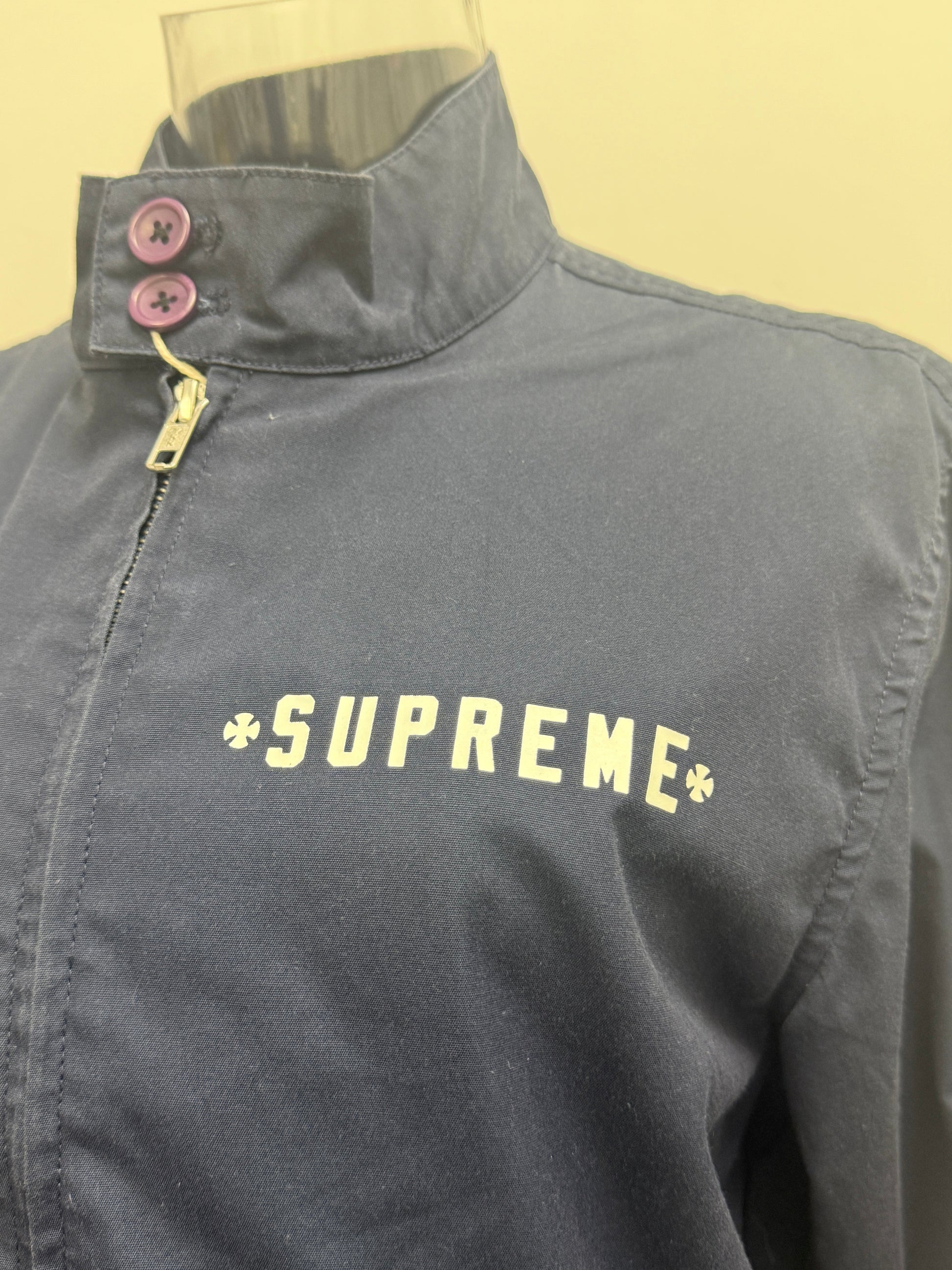 GREENIES Supreme Navy Zip-Up Graphic Work Jacket