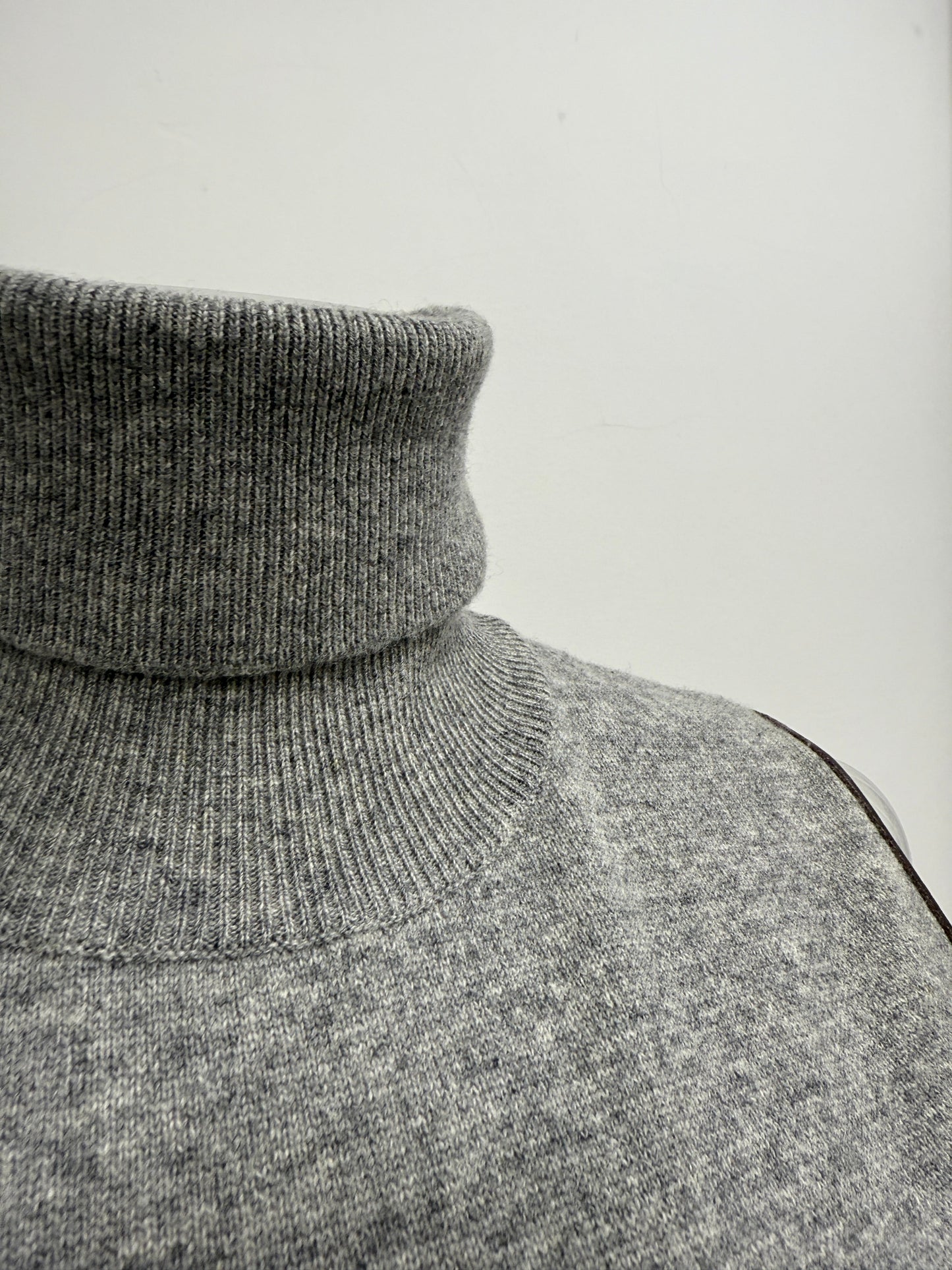 Grey Sleeveless Merino Turtleneck Sweater - GREENIES