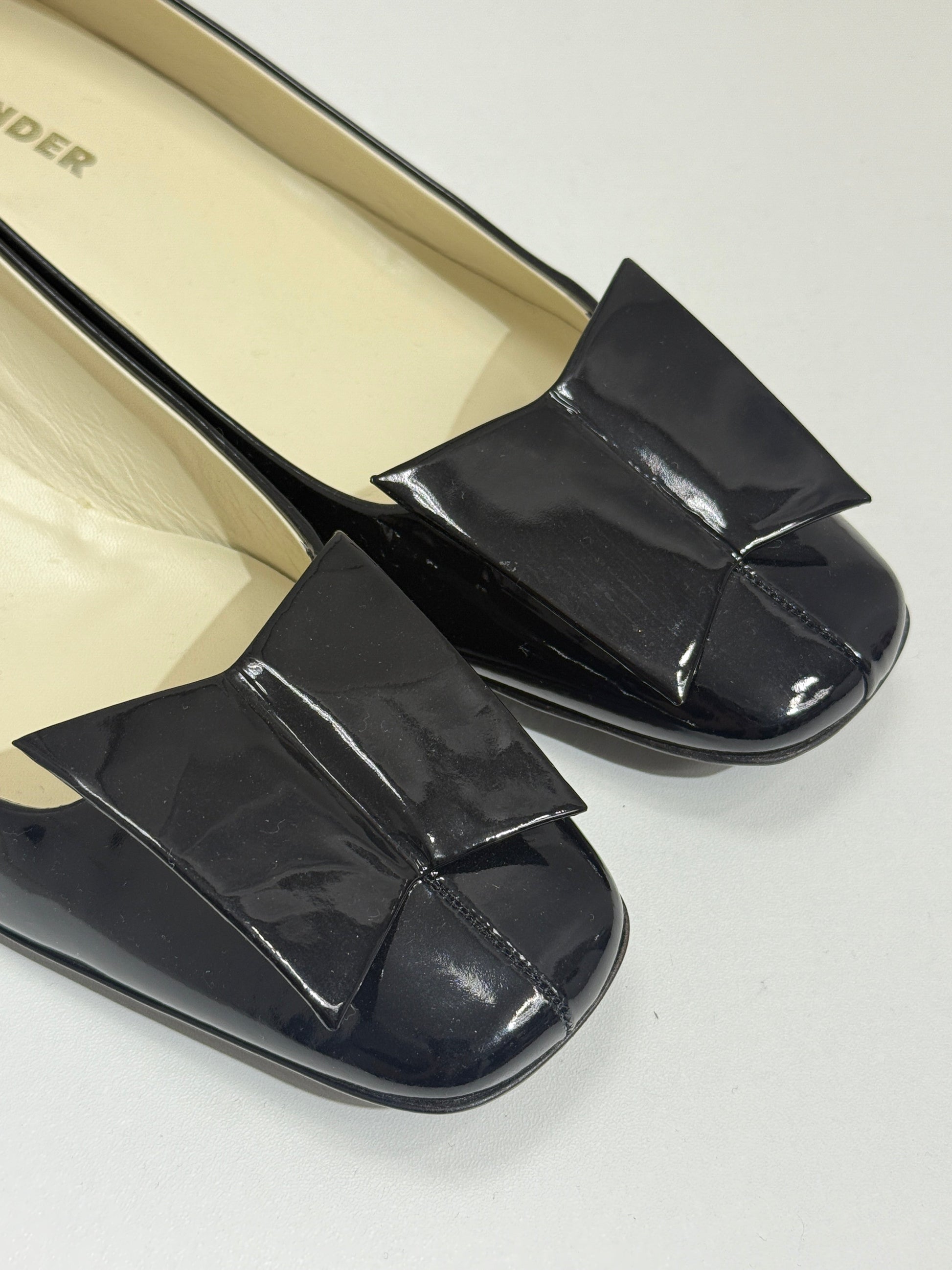 Black Patent Flats with Bow - GREENIES