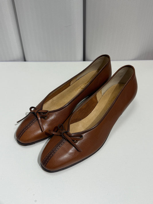 Brown Leather Bow-Tie Flats - GREENIES