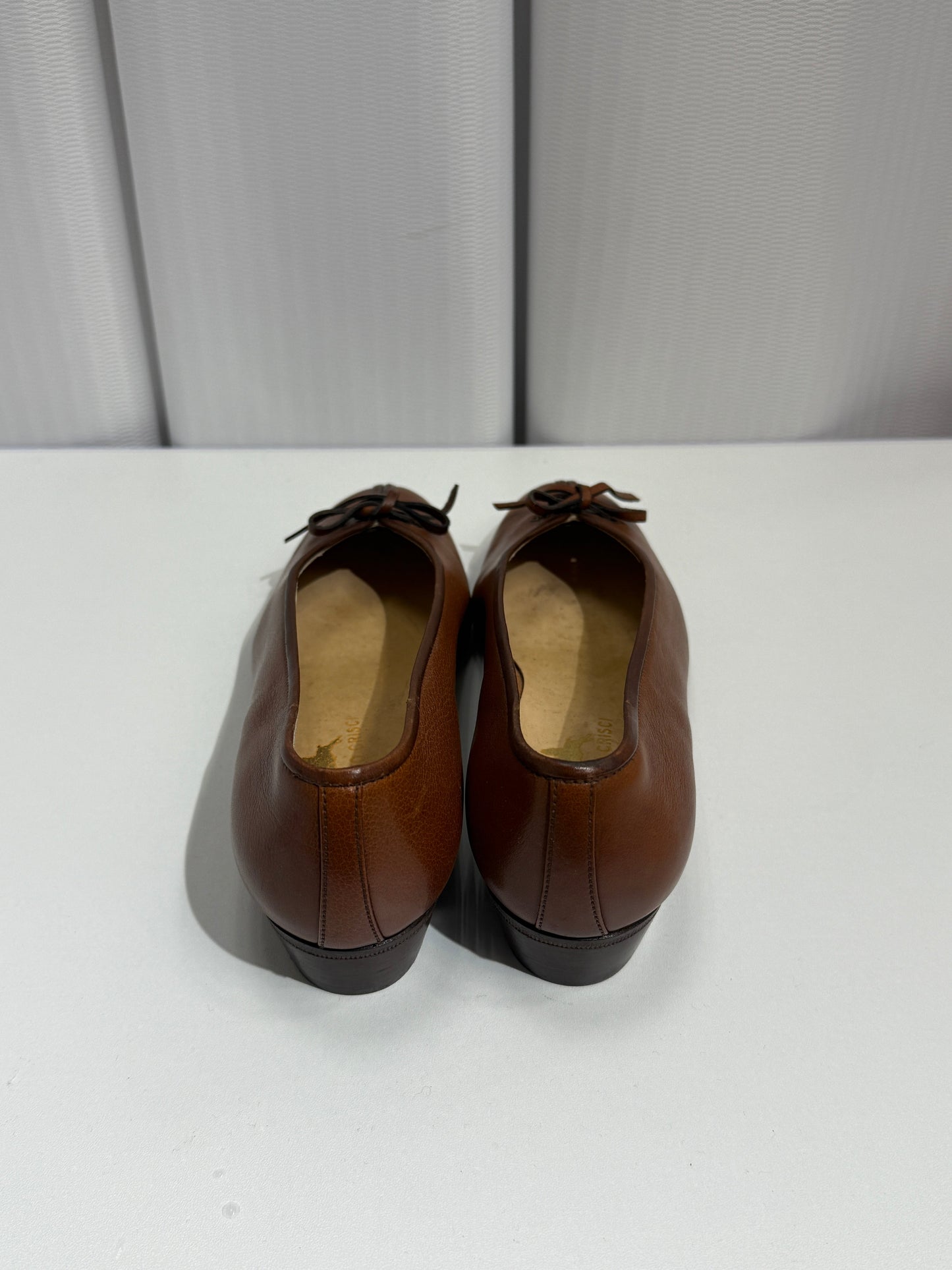 Brown Leather Bow-Tie Flats - GREENIES