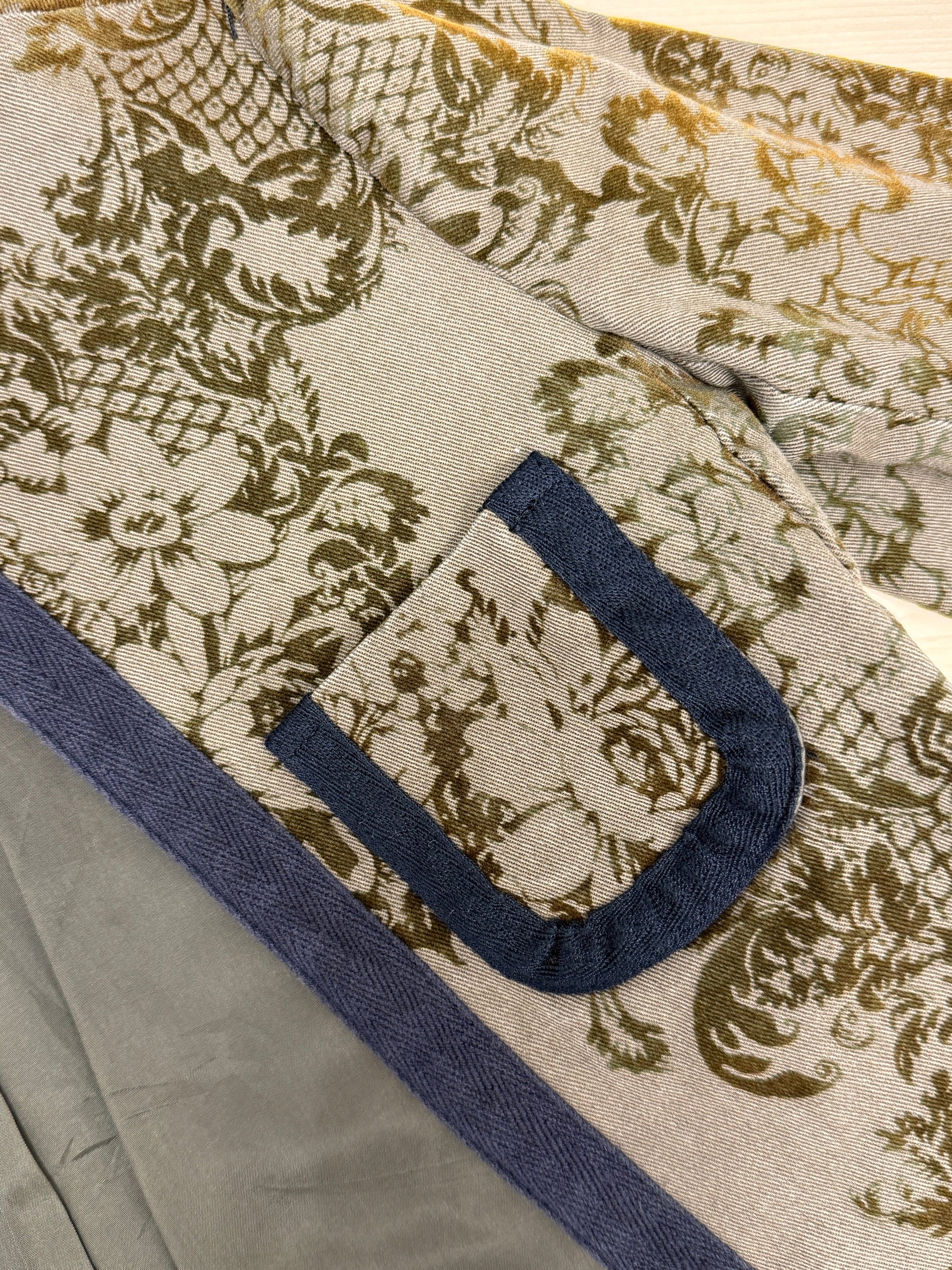 Olive Floral Trimmed Jacket - GREENIES