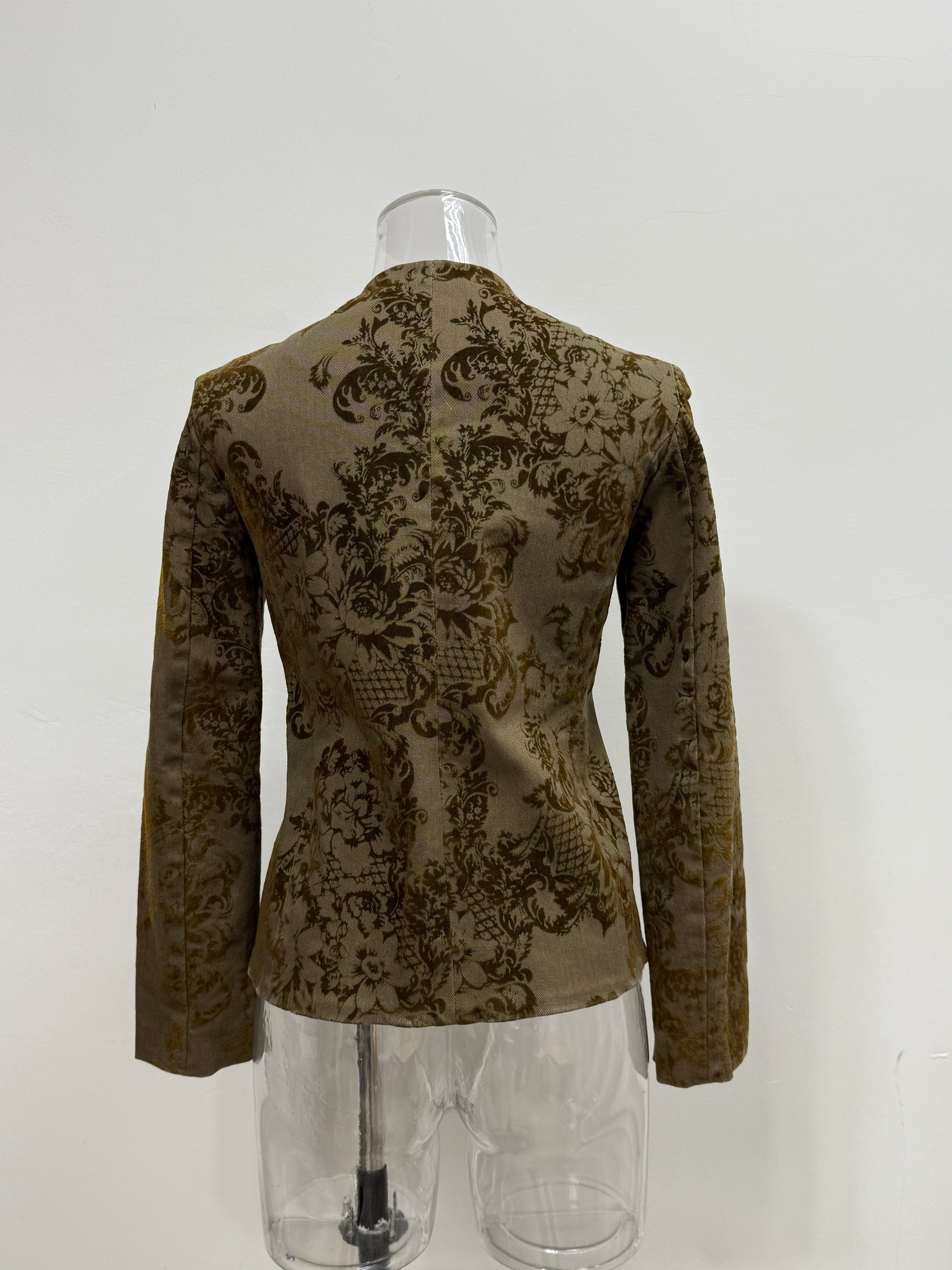 Olive Floral Trimmed Jacket - GREENIES