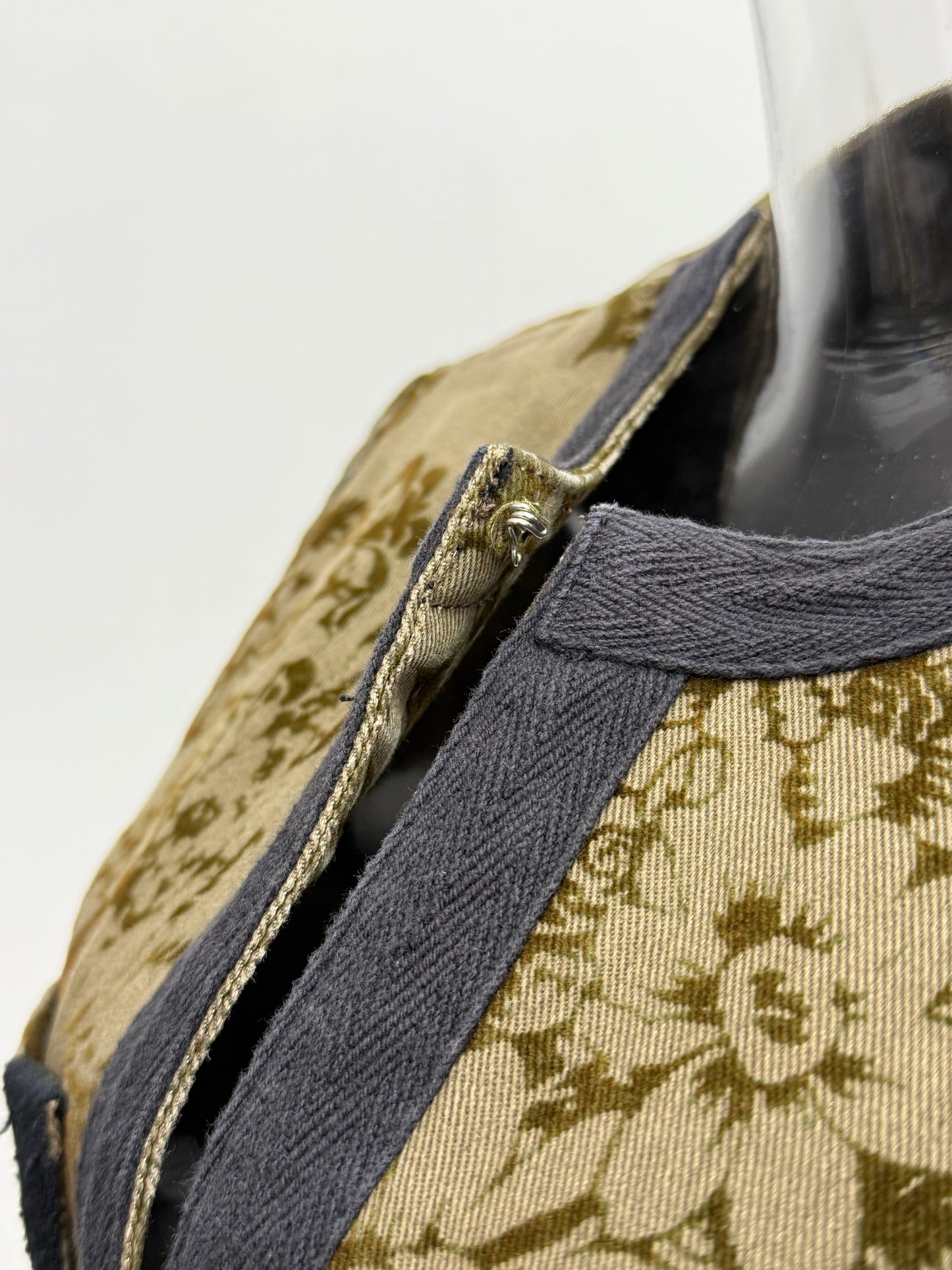 Olive Floral Trimmed Jacket - GREENIES
