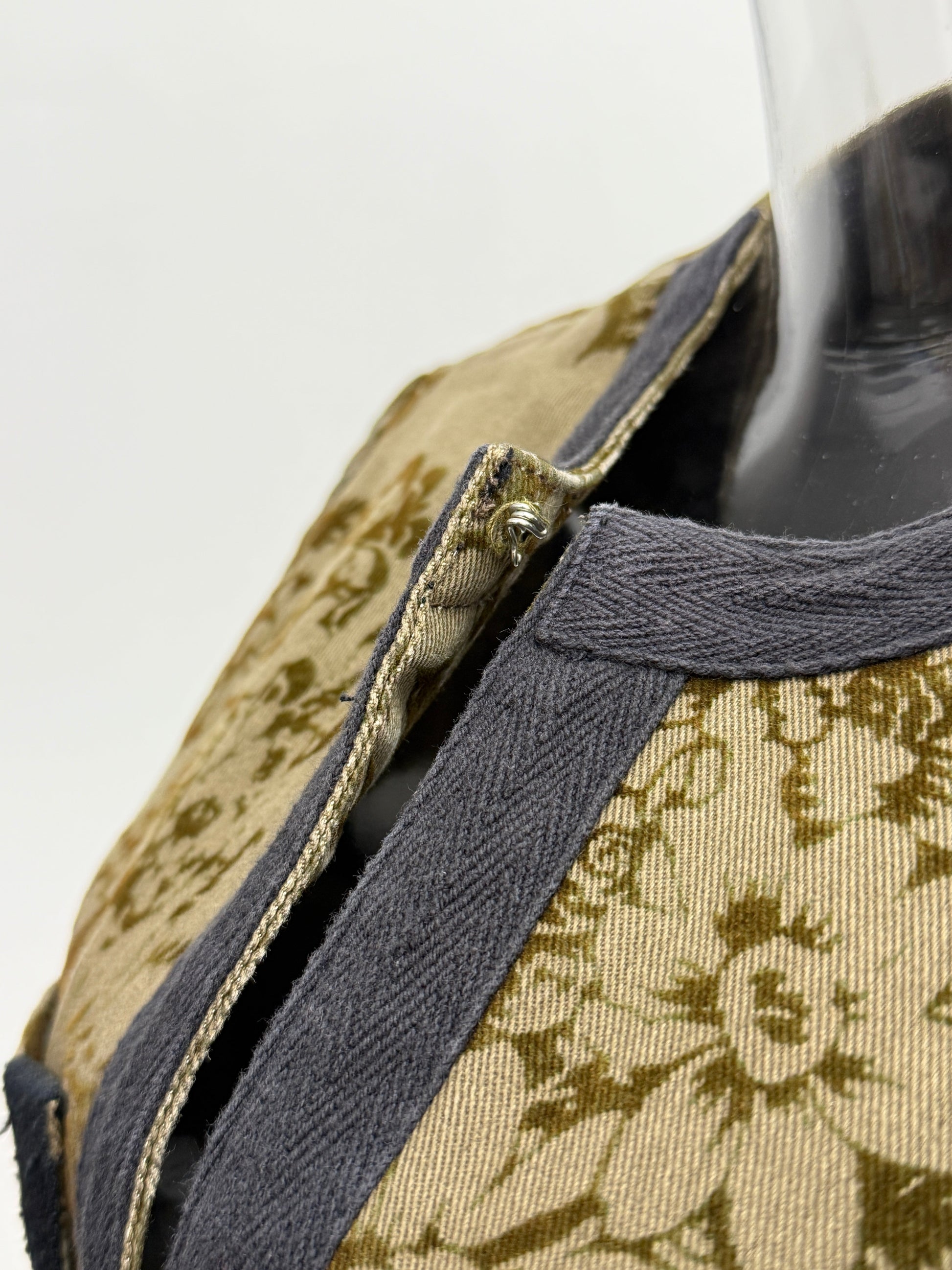 Olive Floral Trimmed Jacket - GREENIES