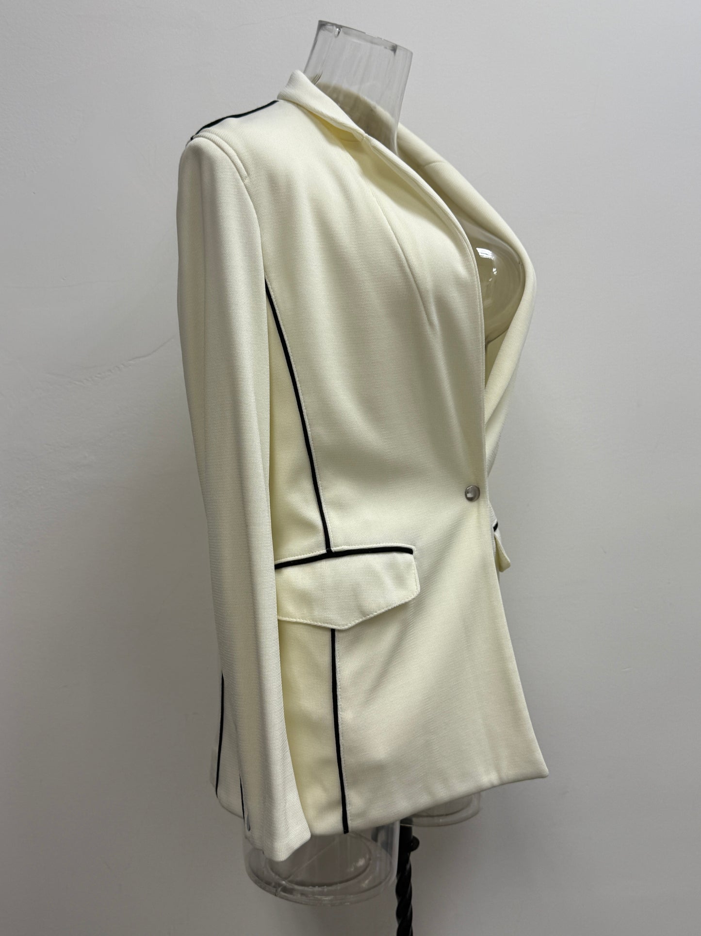 GREENIES rag & bone White Contrast-Trim Blazer
