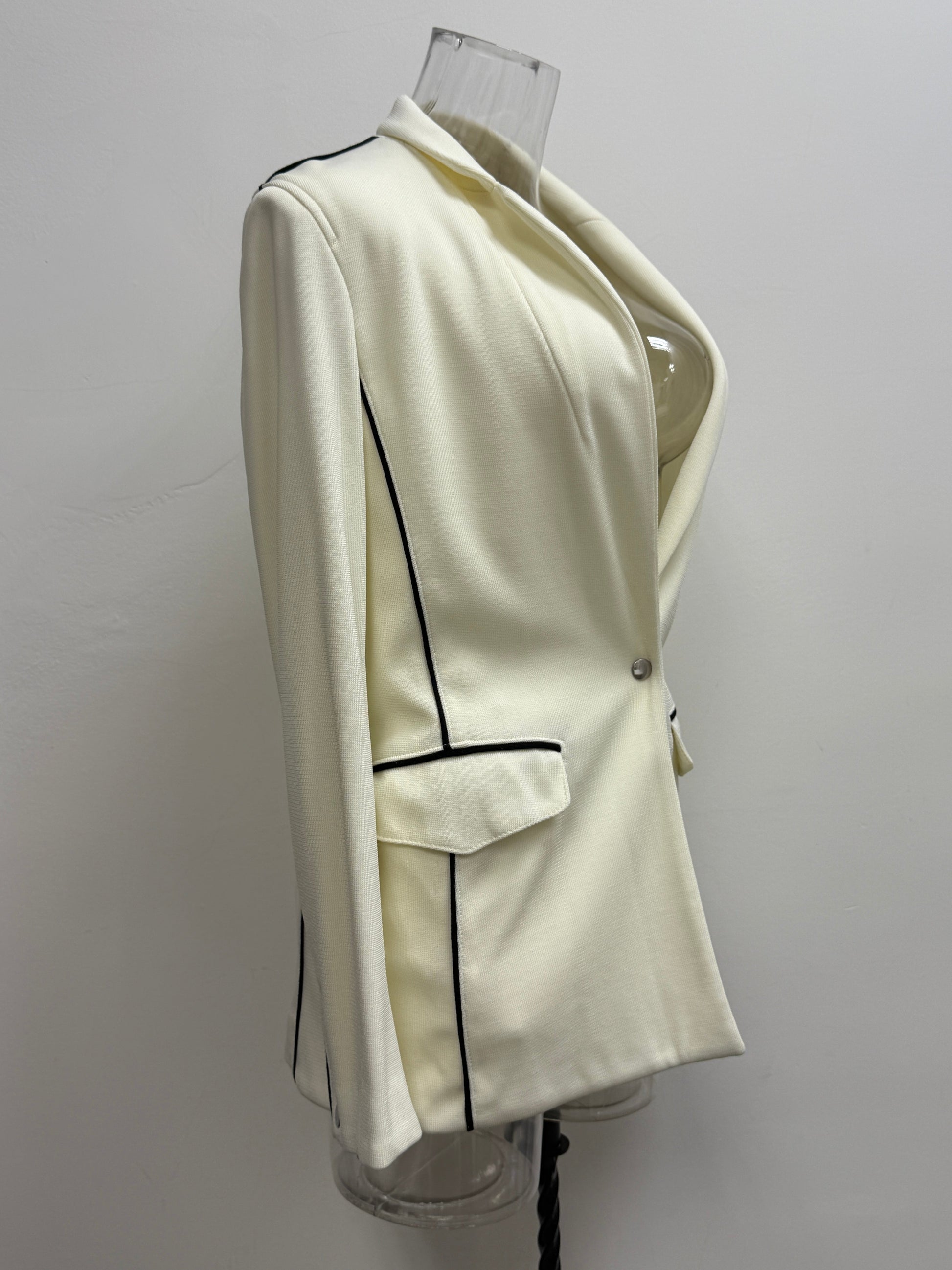 GREENIES rag & bone White Contrast-Trim Blazer