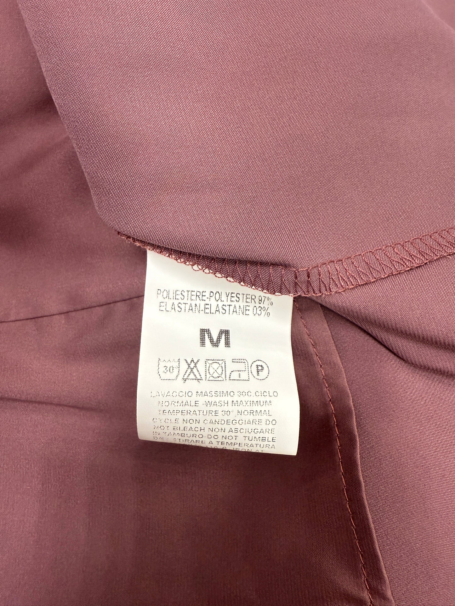 GREENIES tensione in Mauve Satin Puff Sleeve Blouse