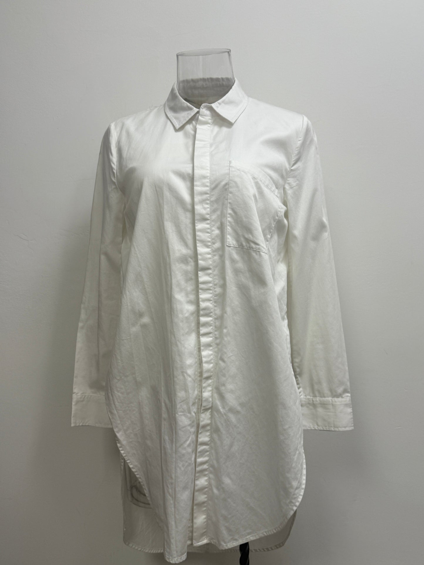 GREENIES initial White Oversized Long Shirt Dress