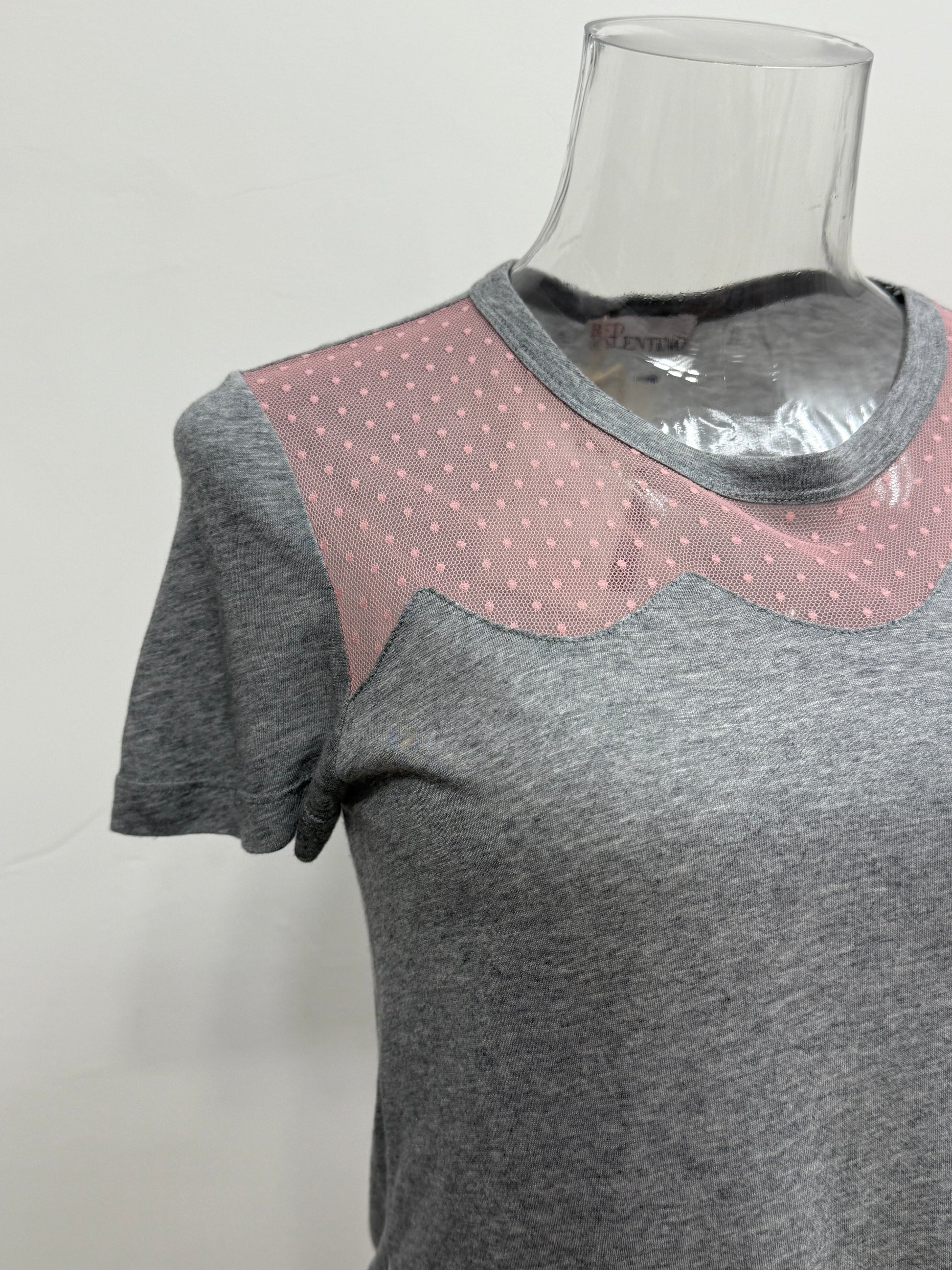 Scalloped Gray Tee with Tulle Trim - GREENIES