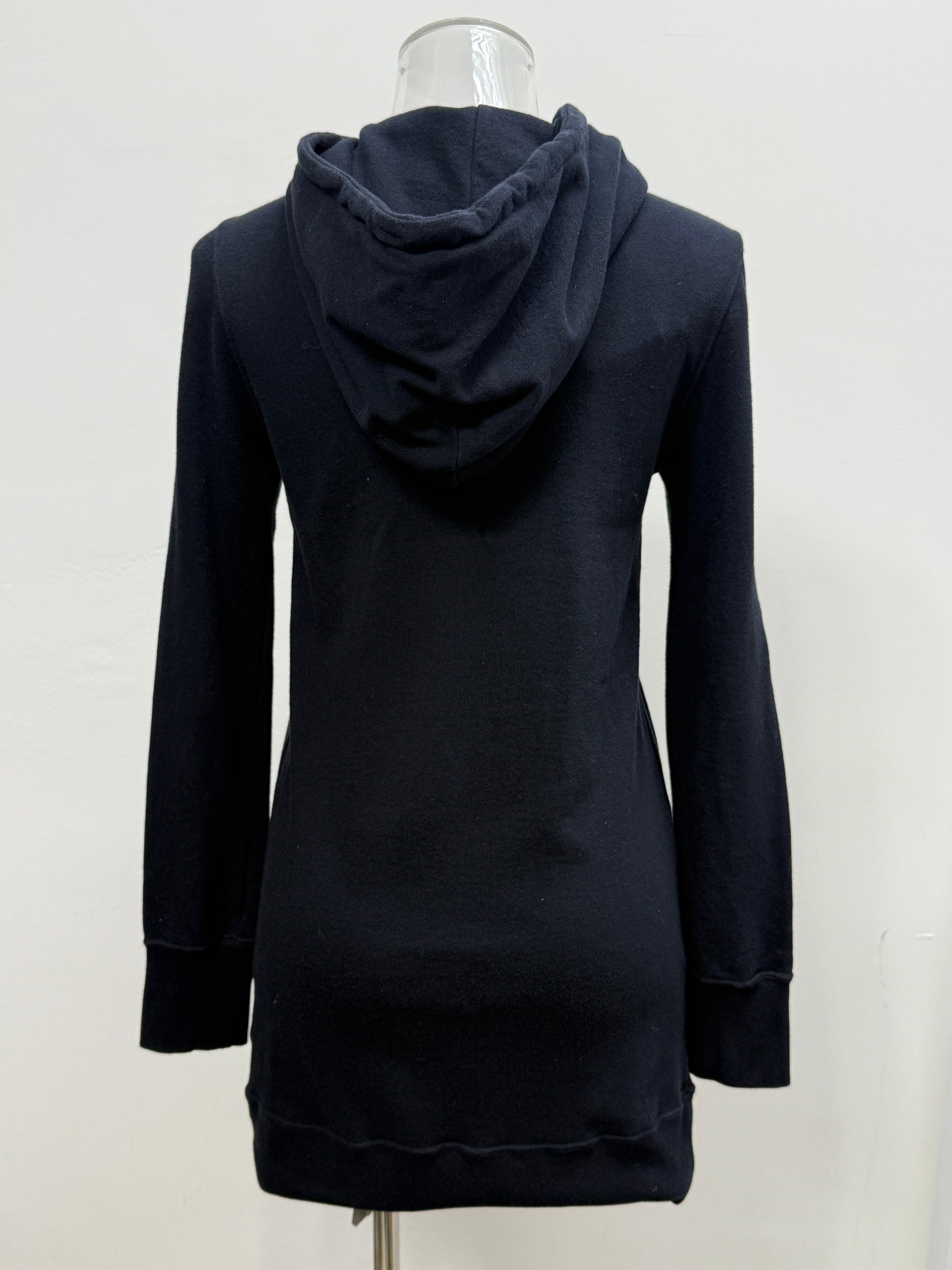 Black Longline Hoodie Dress - GREENIES