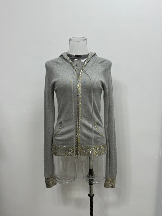 Gray Hoodie with Sequin Trim - GREENIES