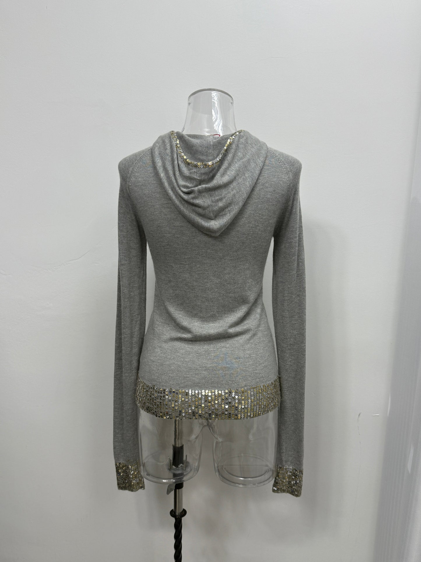 Gray Hoodie with Sequin Trim - GREENIES