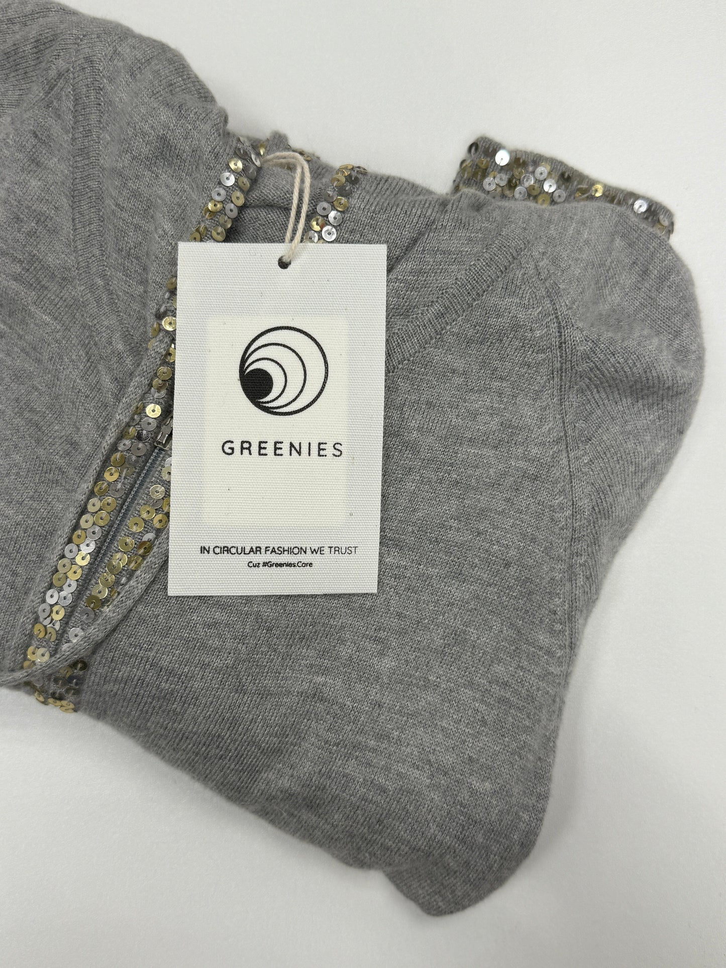 Gray Hoodie with Sequin Trim - GREENIES