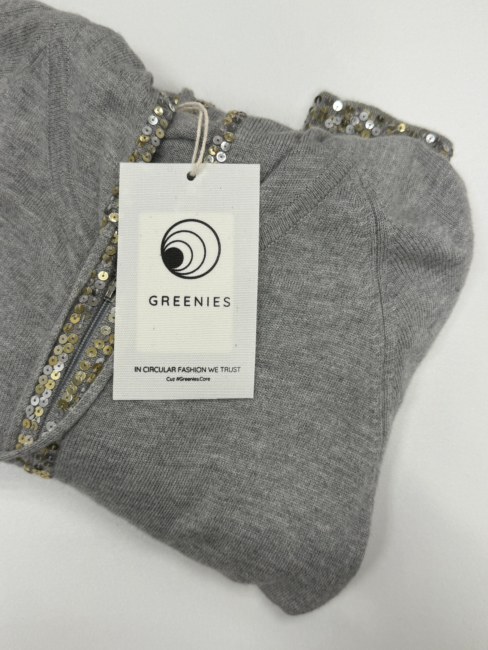 Gray Hoodie with Sequin Trim - GREENIES