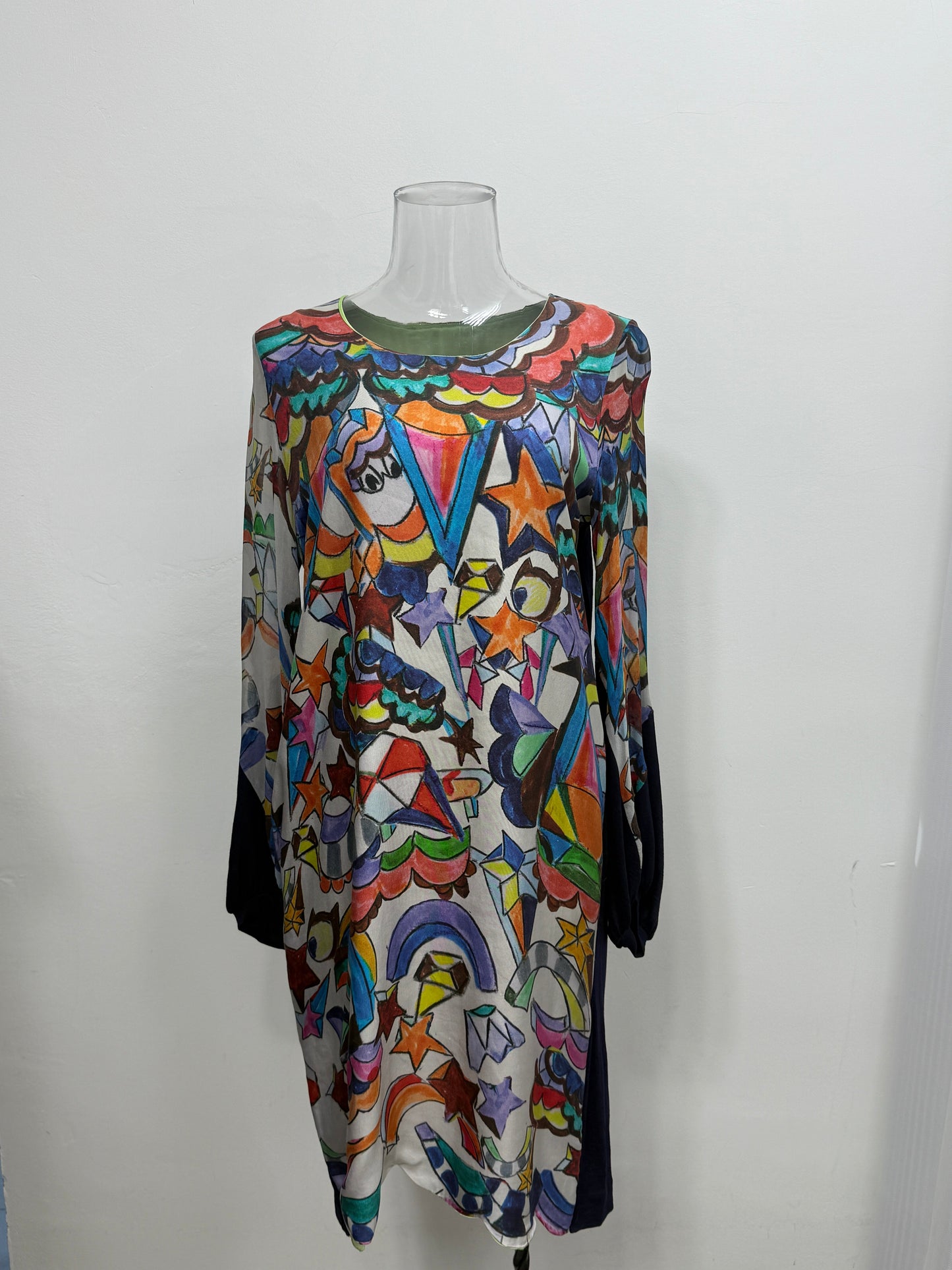 Multicolor Abstract Long Sleeve Tunic - GREENIES