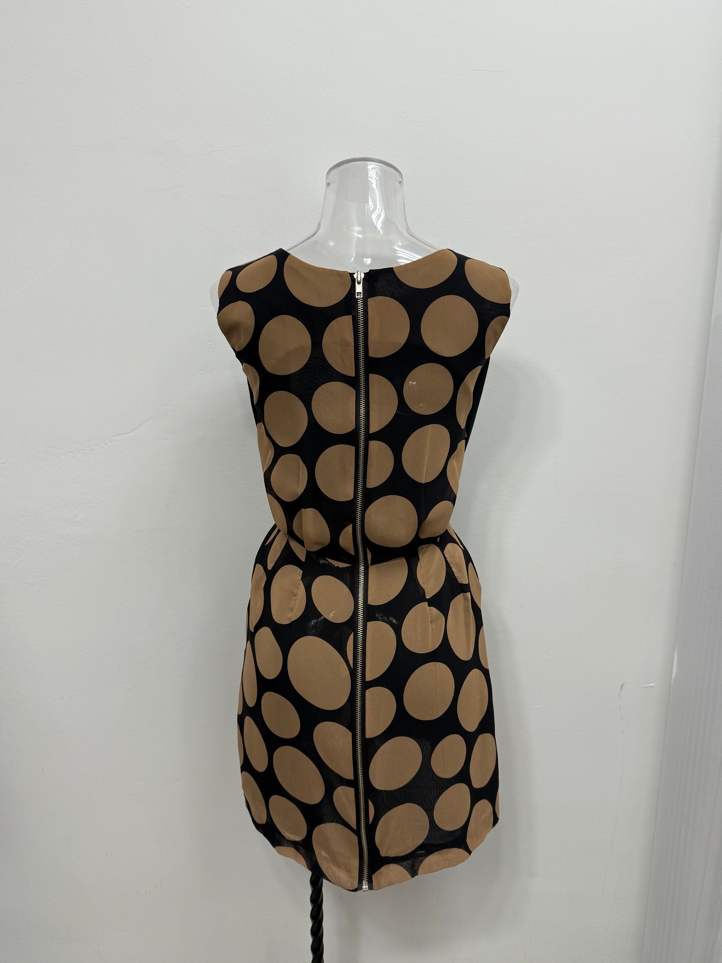 Polka Dot Panel Contrast Dress - GREENIES