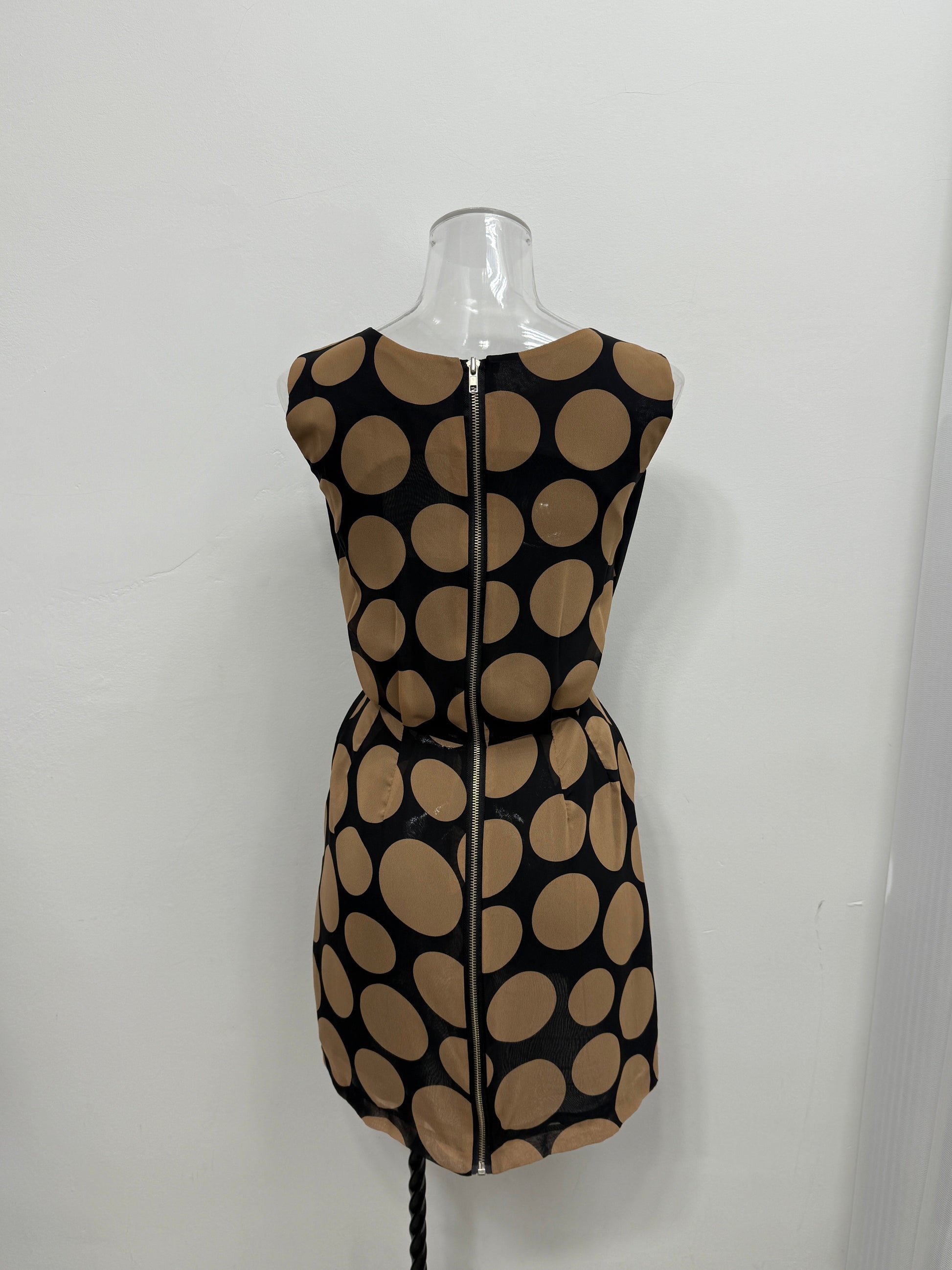 Polka Dot Panel Contrast Dress - GREENIES