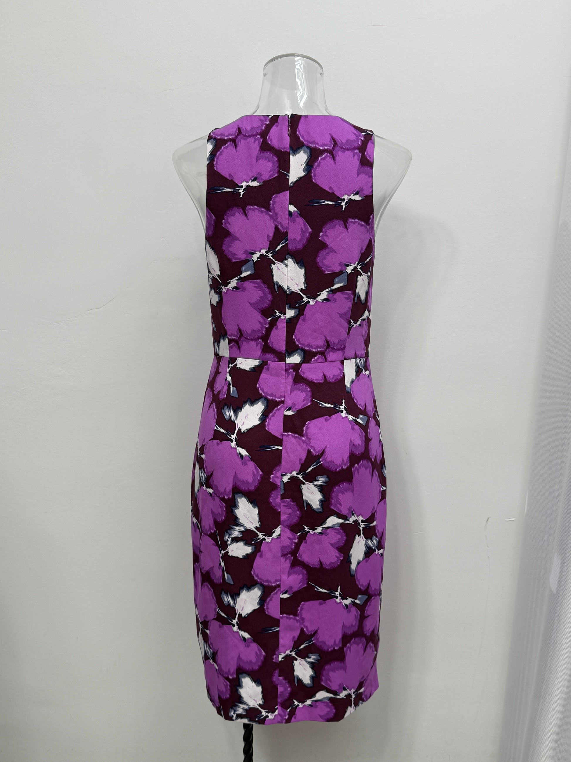 Purple Floral Sleeveless Pencil Dress - GREENIES