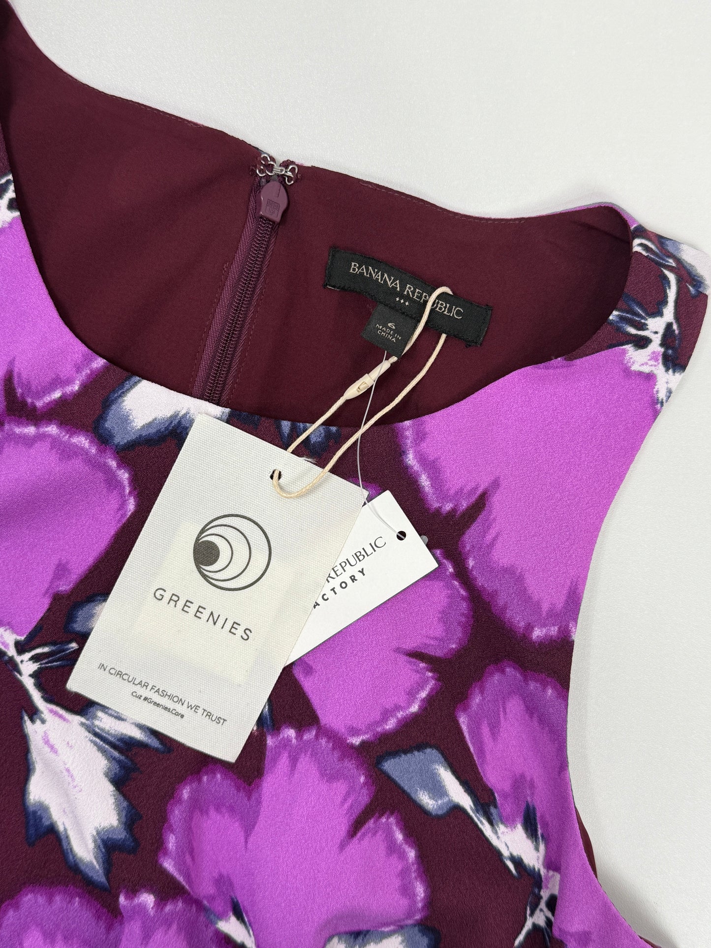 Purple Floral Sleeveless Pencil Dress - GREENIES