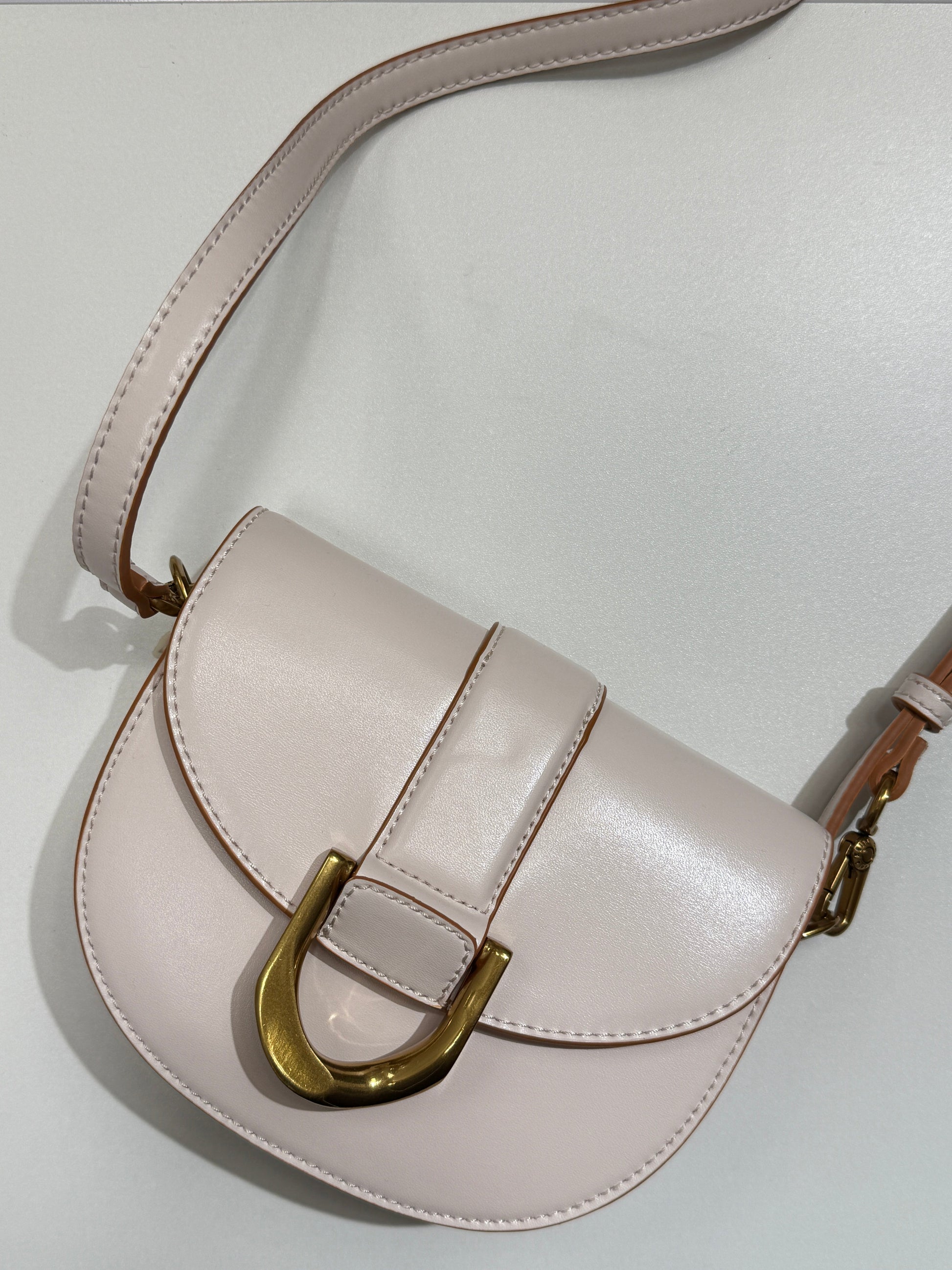 Blush Saddle Bag with Gold Buckle - GREENIES