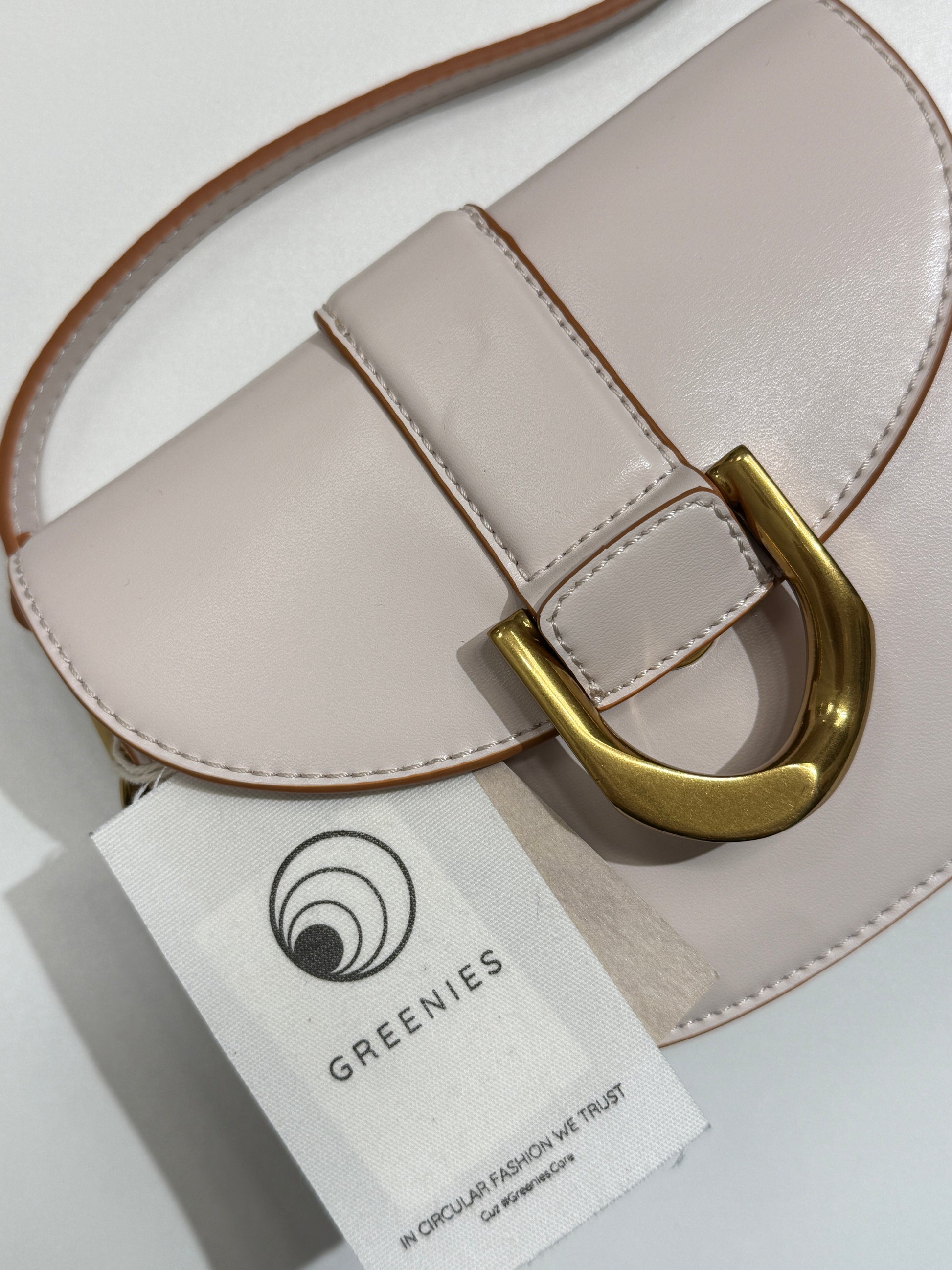 Blush Saddle Bag with Gold Buckle - GREENIES