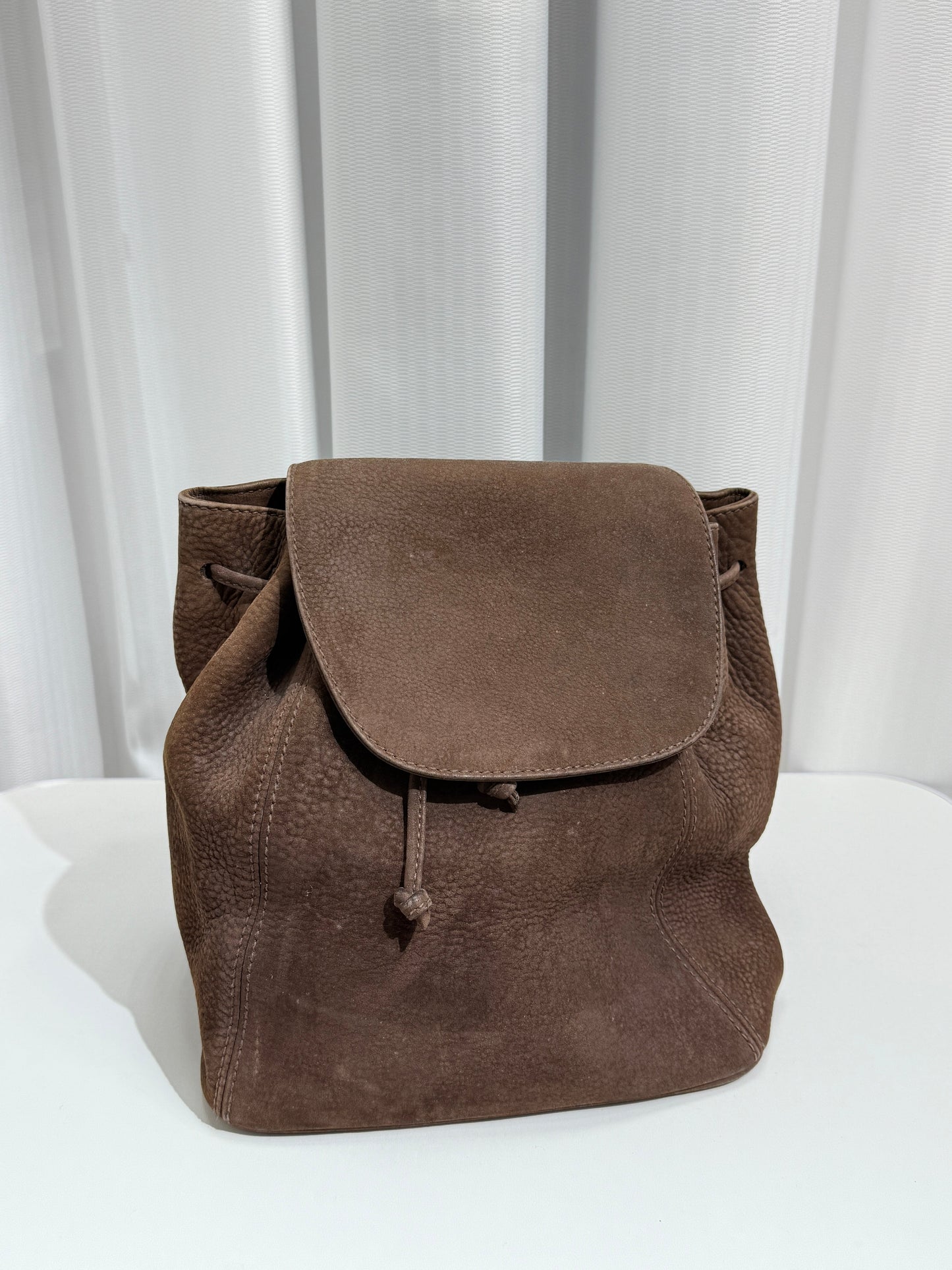 Textured Brown Suede Backpack - GREENIES